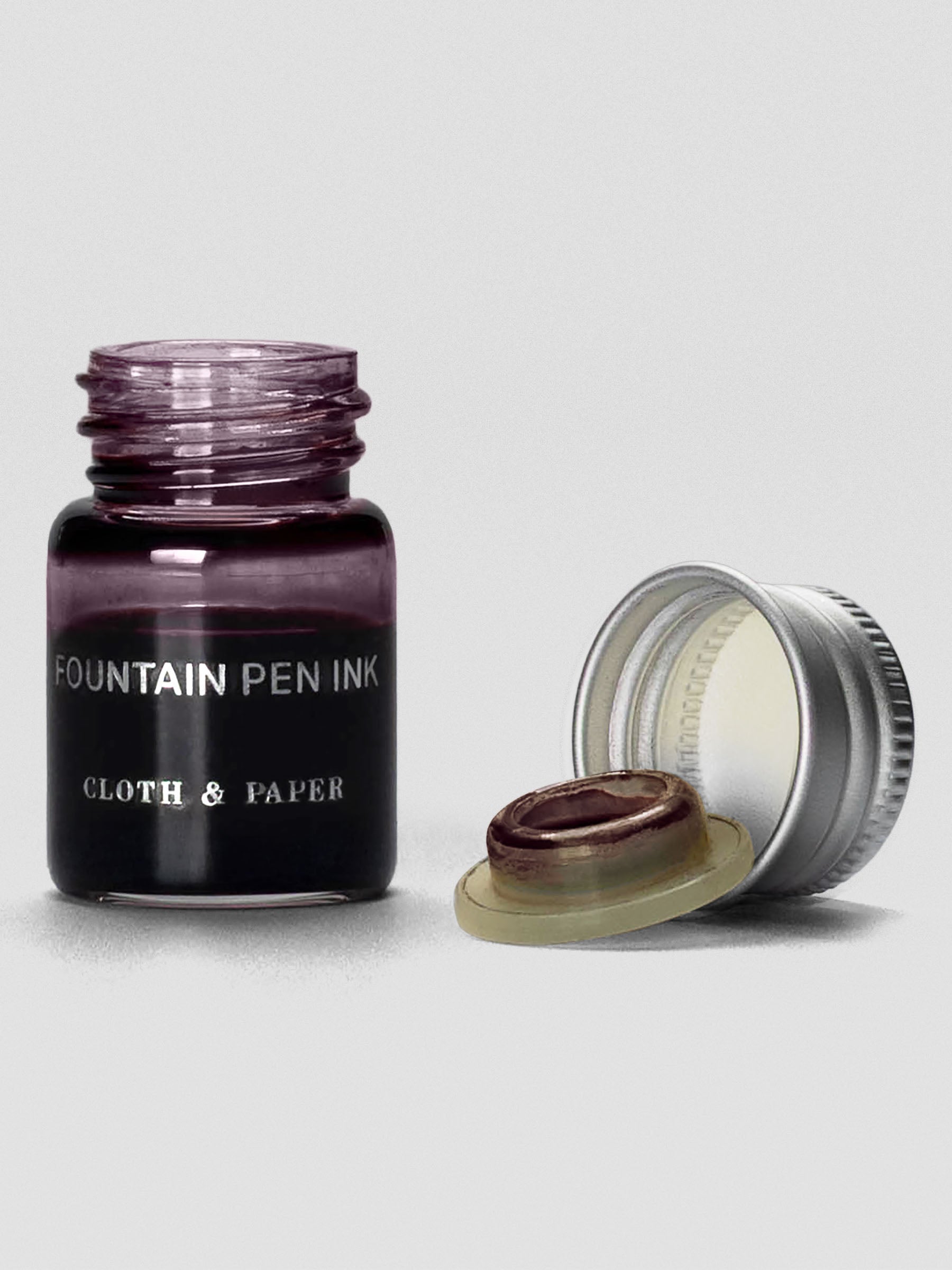 Avant Garde Mini Fountain Pen Ink shown with cap off bottle.