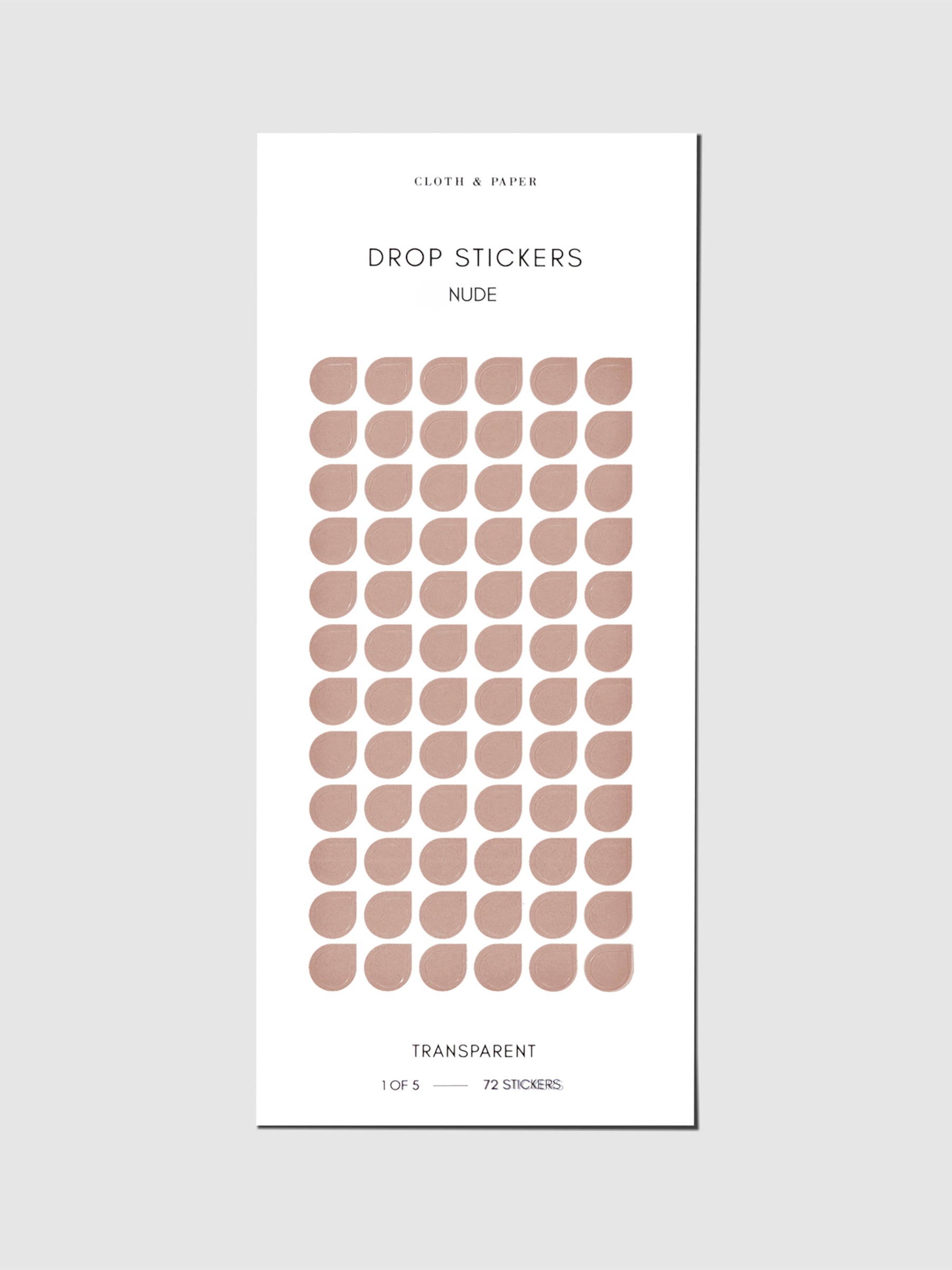 Sticker sheet displayed on a neutral background. Sticker size shown is small, color shown is Nude.