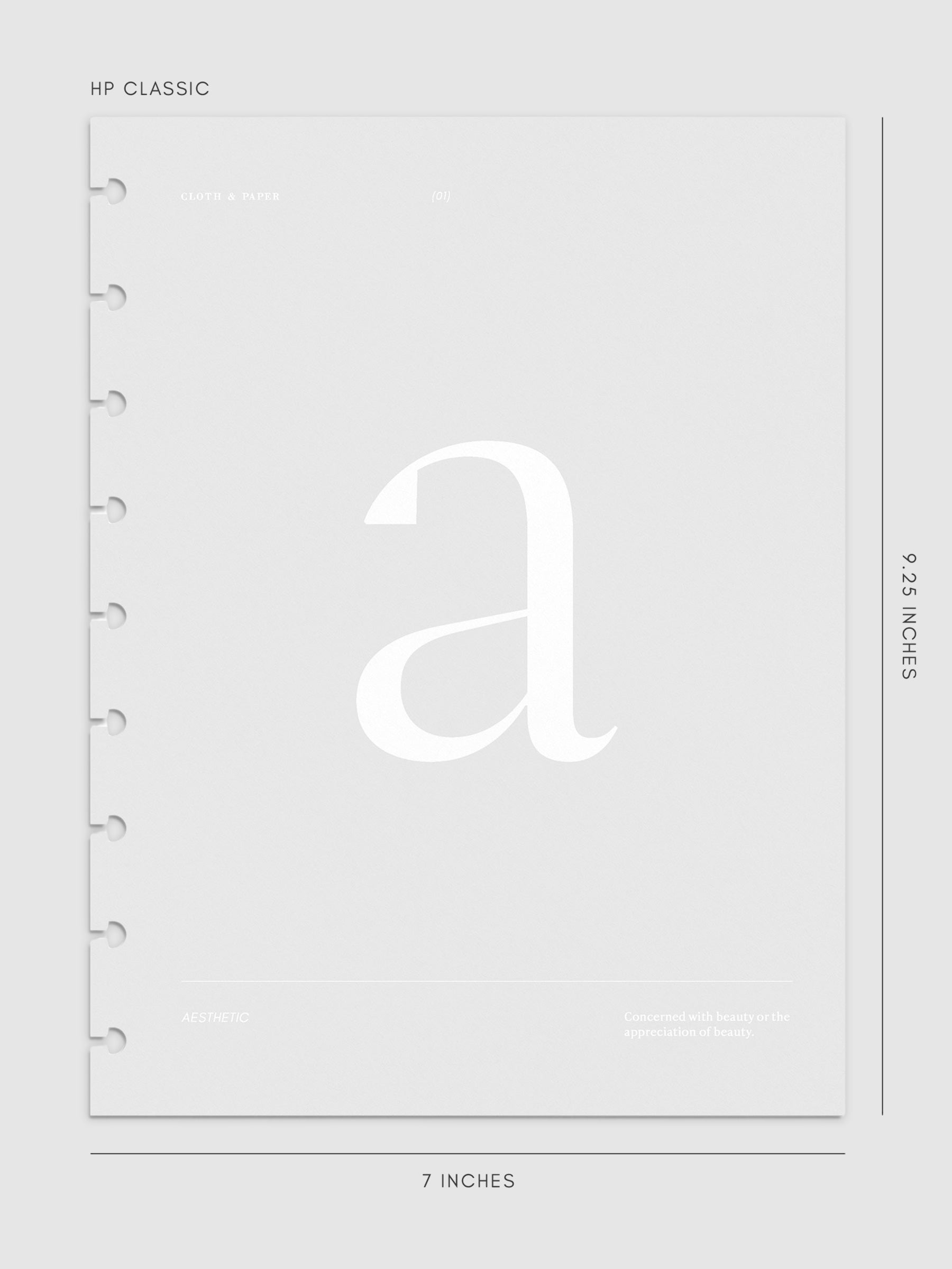 Monogram Vellum Planner Dashboard A in HP Classic displayed on a neutral background.