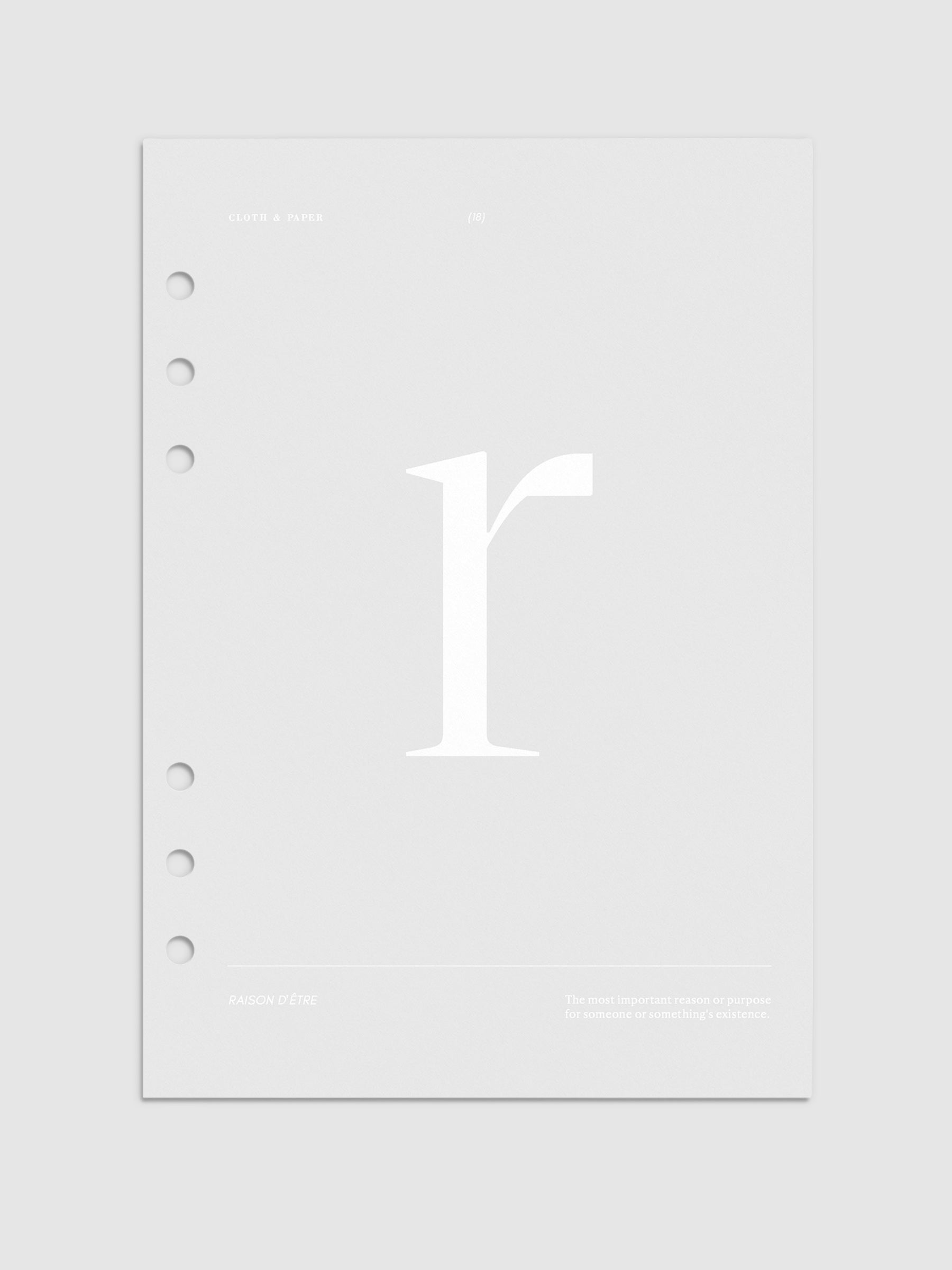 Monogram Vellum Planner Dashboard R in A5 displayed on a neutral background.