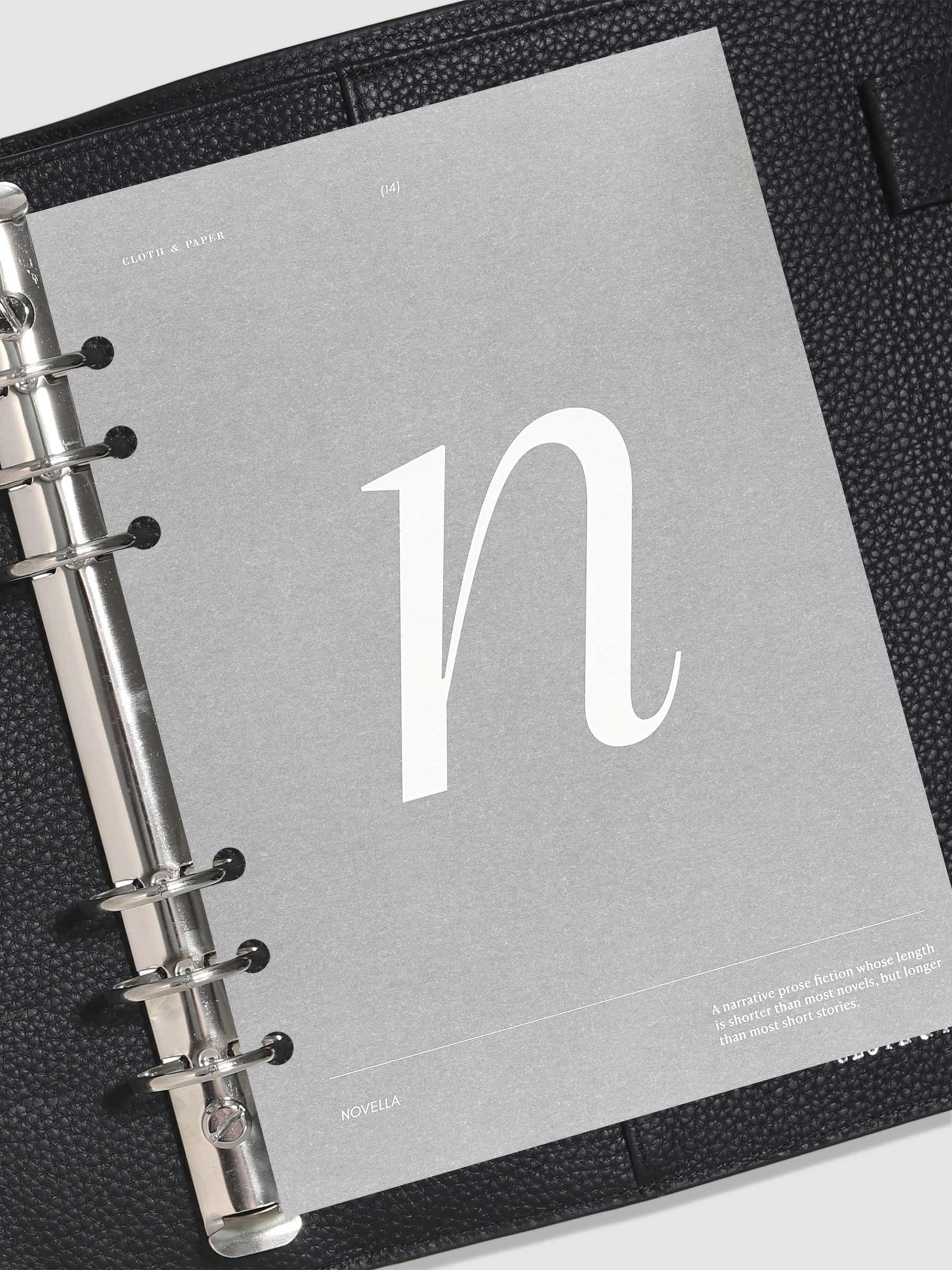 Monogram Vellum Planner Dashboard N in use in a leather planner.
