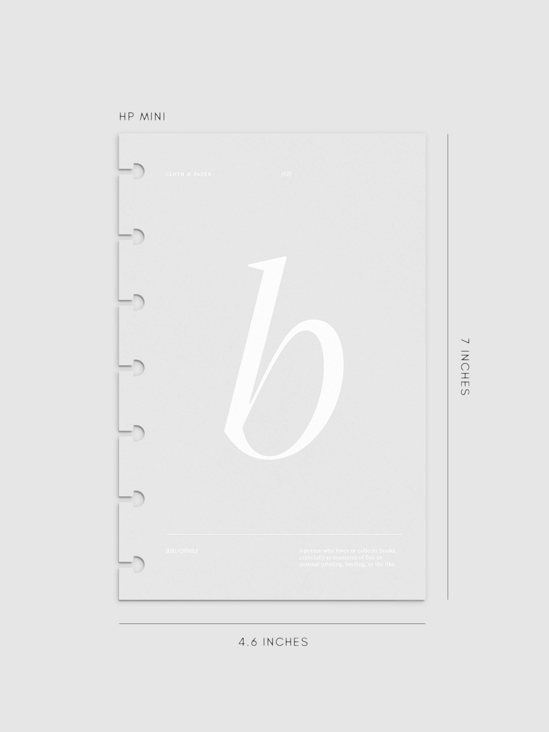 Monogram Vellum Planner Dashboard B in HP Mini displayed on a neutral background.