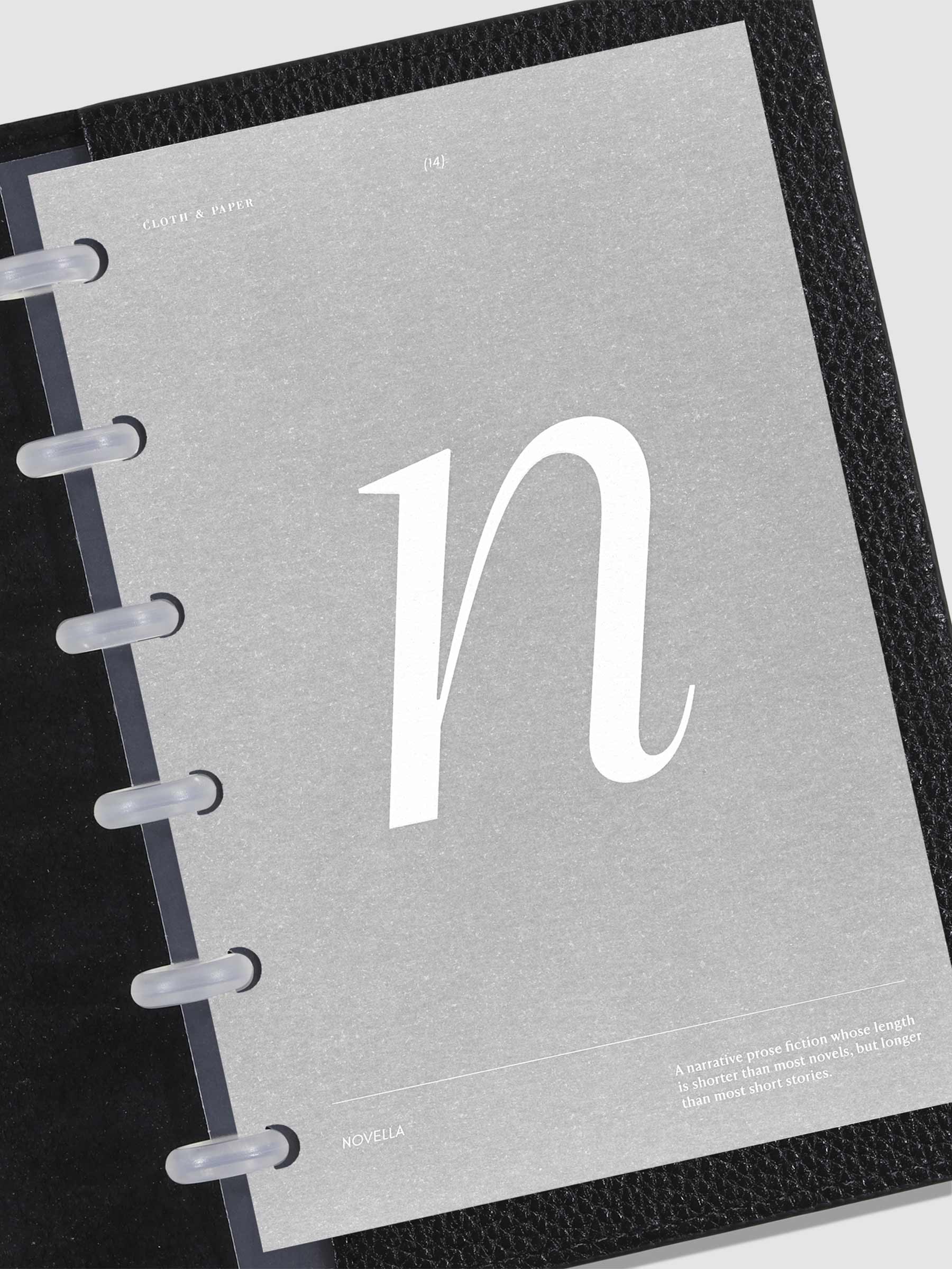 Monogram Vellum Planner Dashboard N in use in a leather planner.