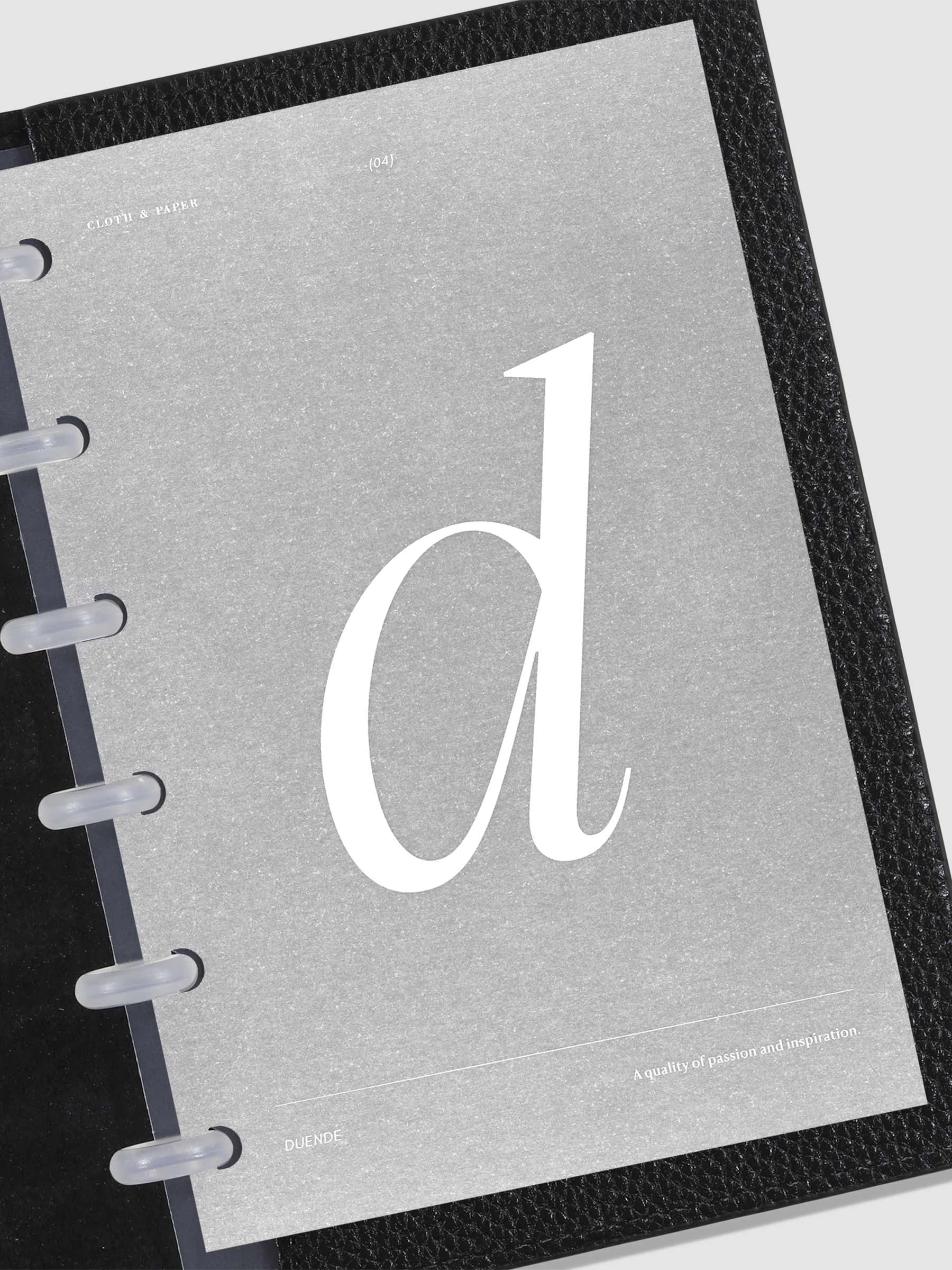 Monogram Vellum Planner Dashboard D in use in a leather planner.