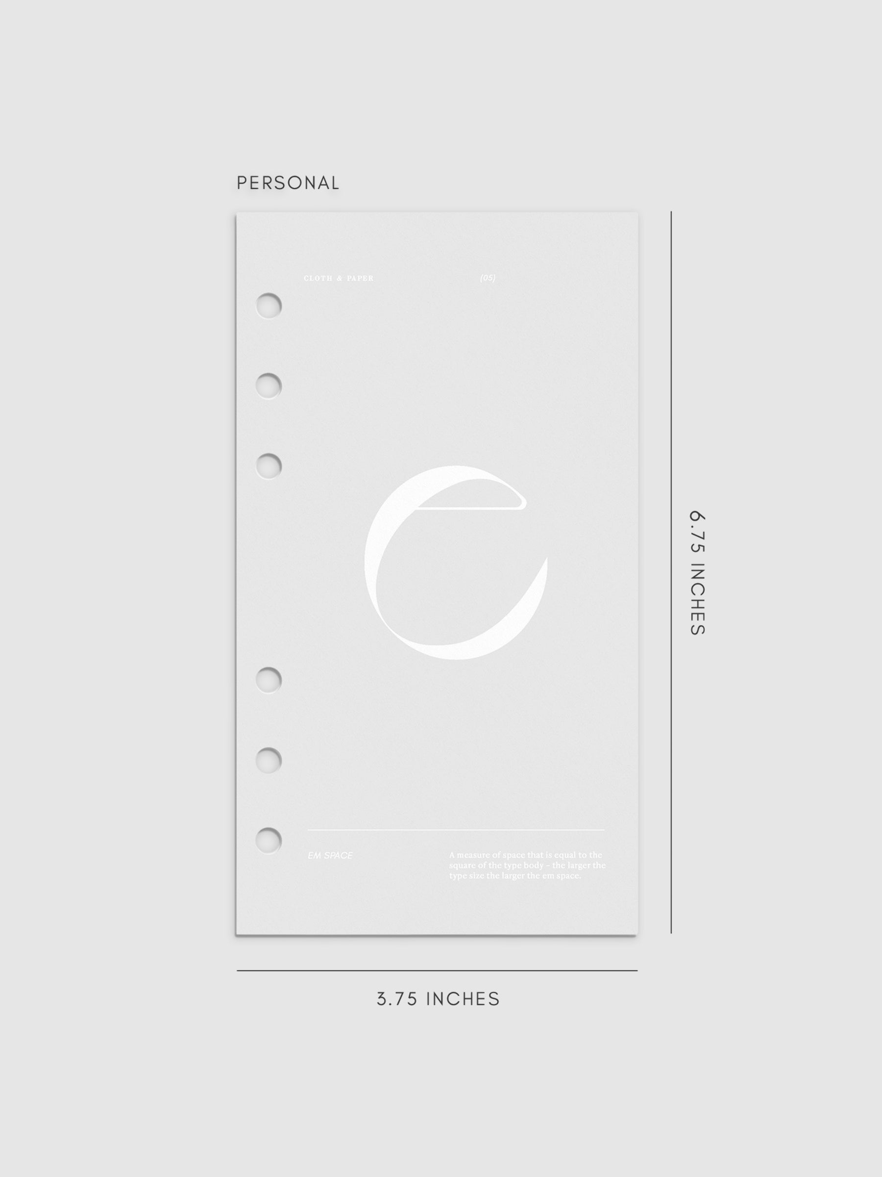 Monogram Vellum Planner Dashboard E in Personal displayed on a neutral background.