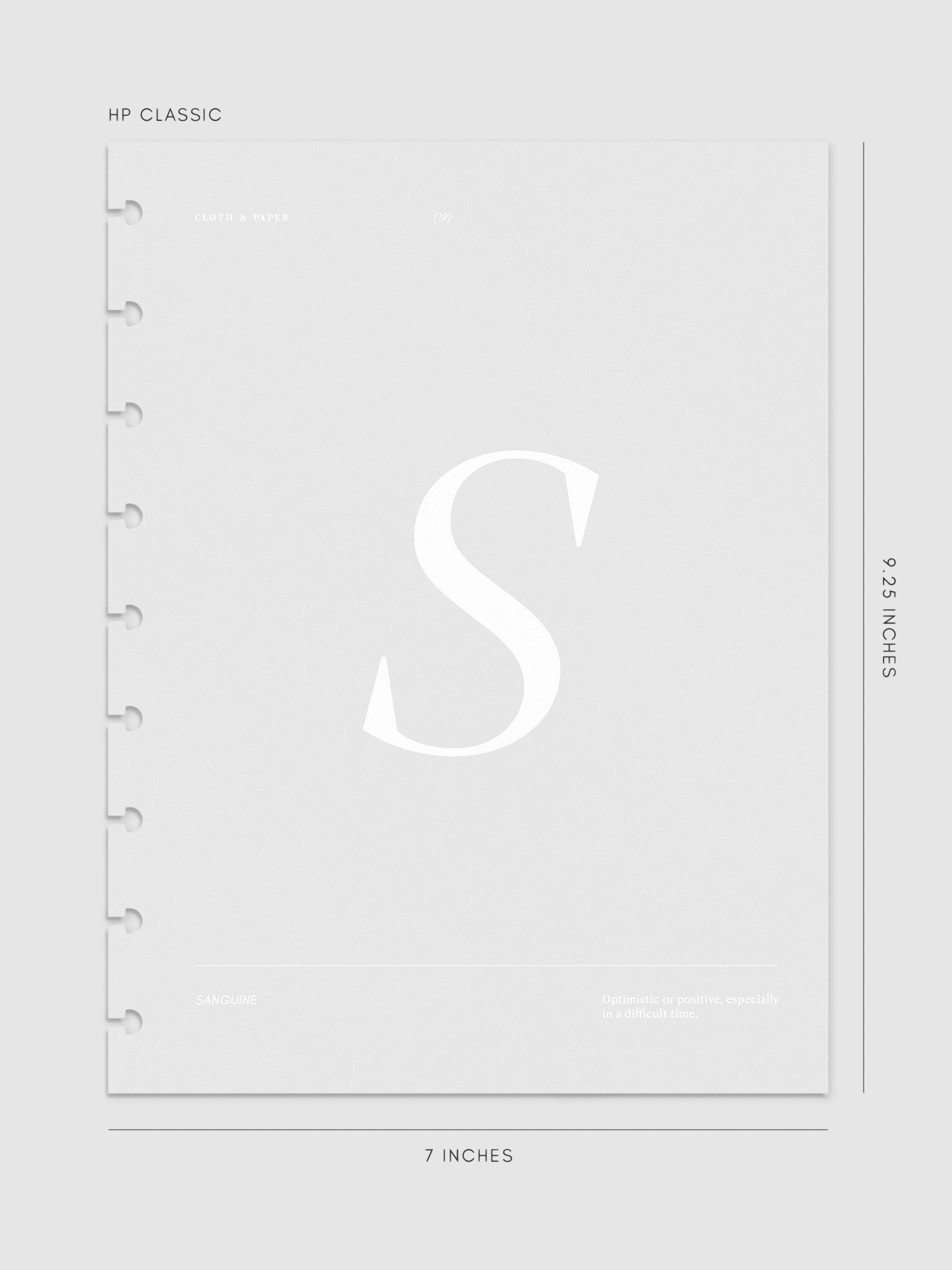 Monogram Vellum Planner Dashboard S in HP Classic displayed on a neutral background.