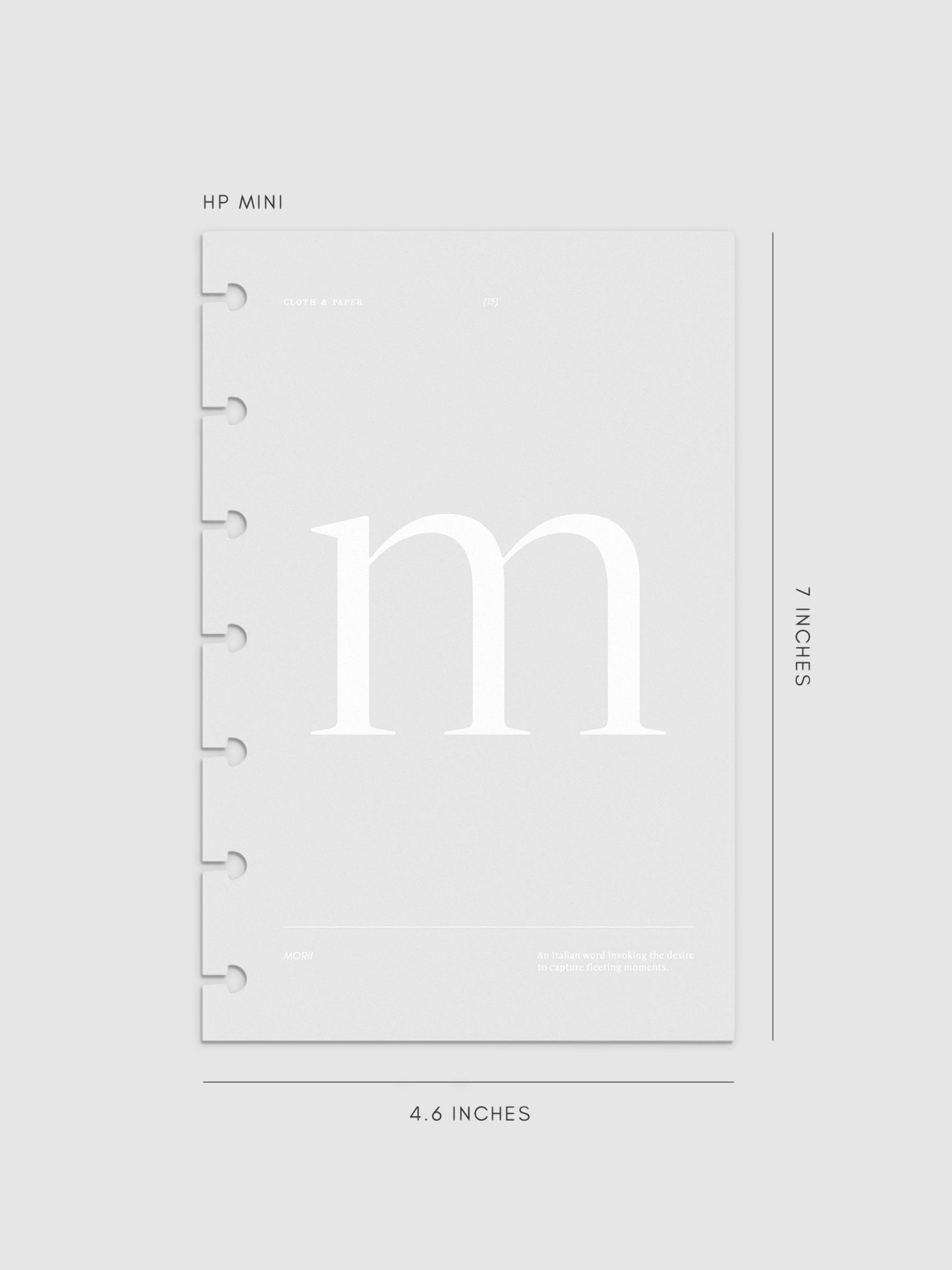 Monogram Vellum Planner Dashboard M in HP Mini displayed on a neutral background.