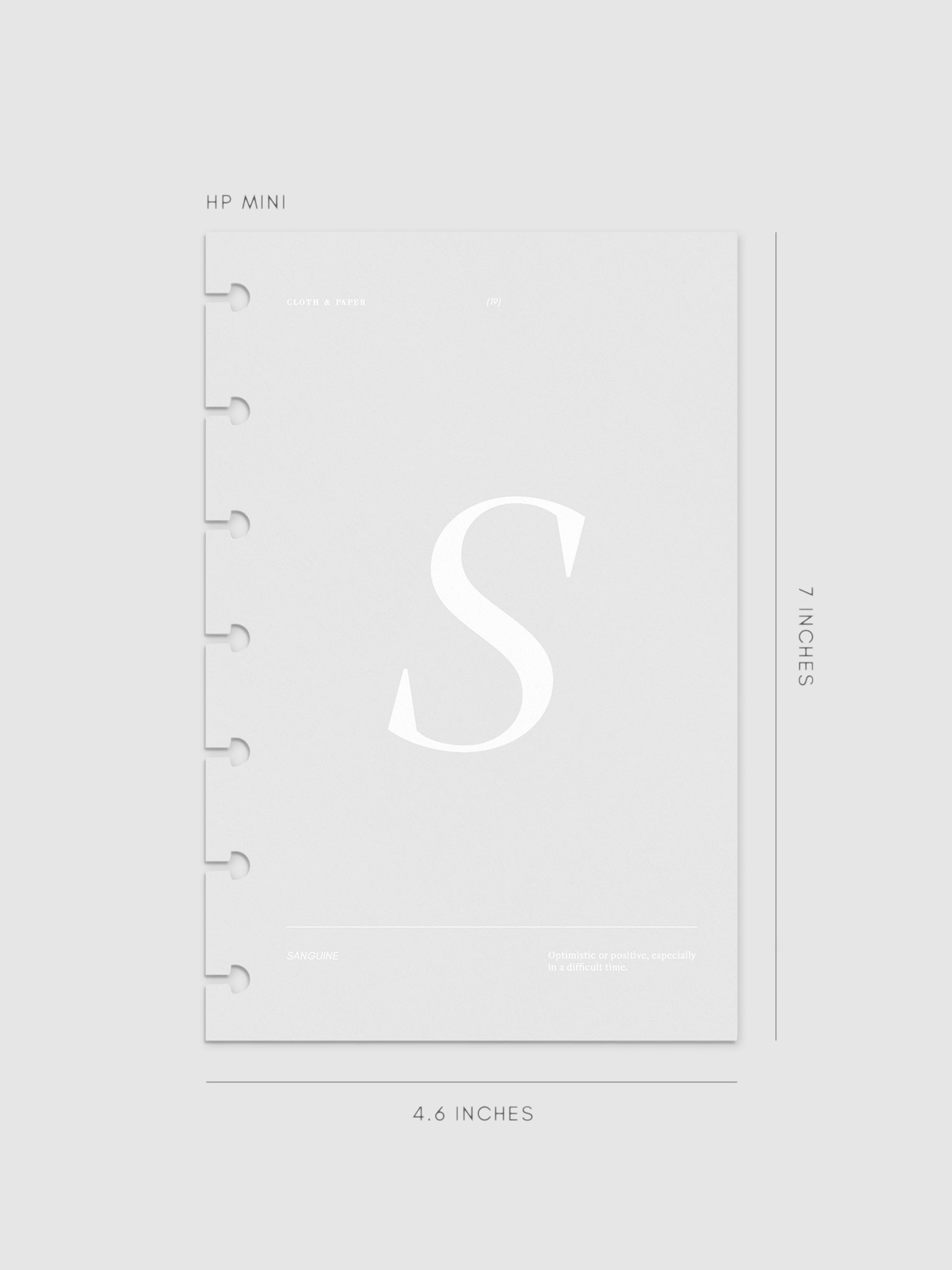 Monogram Vellum Planner Dashboard S in HP Mini displayed on a neutral background.