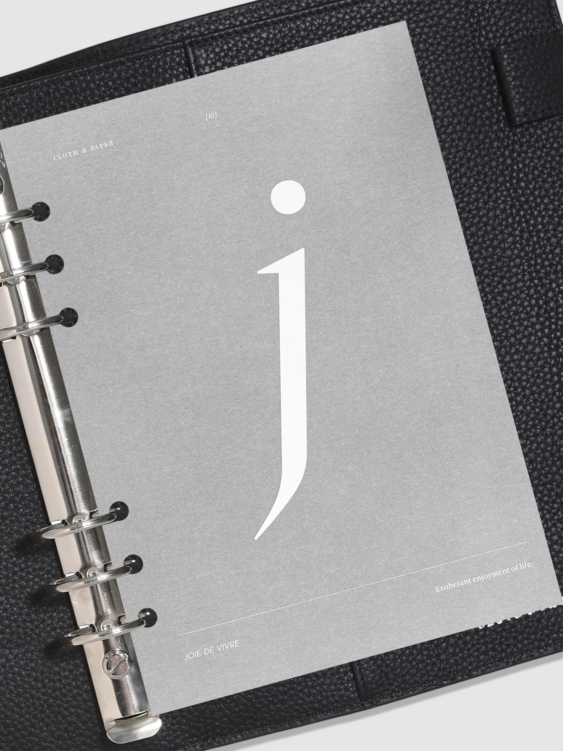 Monogram Vellum Planner Dashboard J in A5 use in a leather planner.