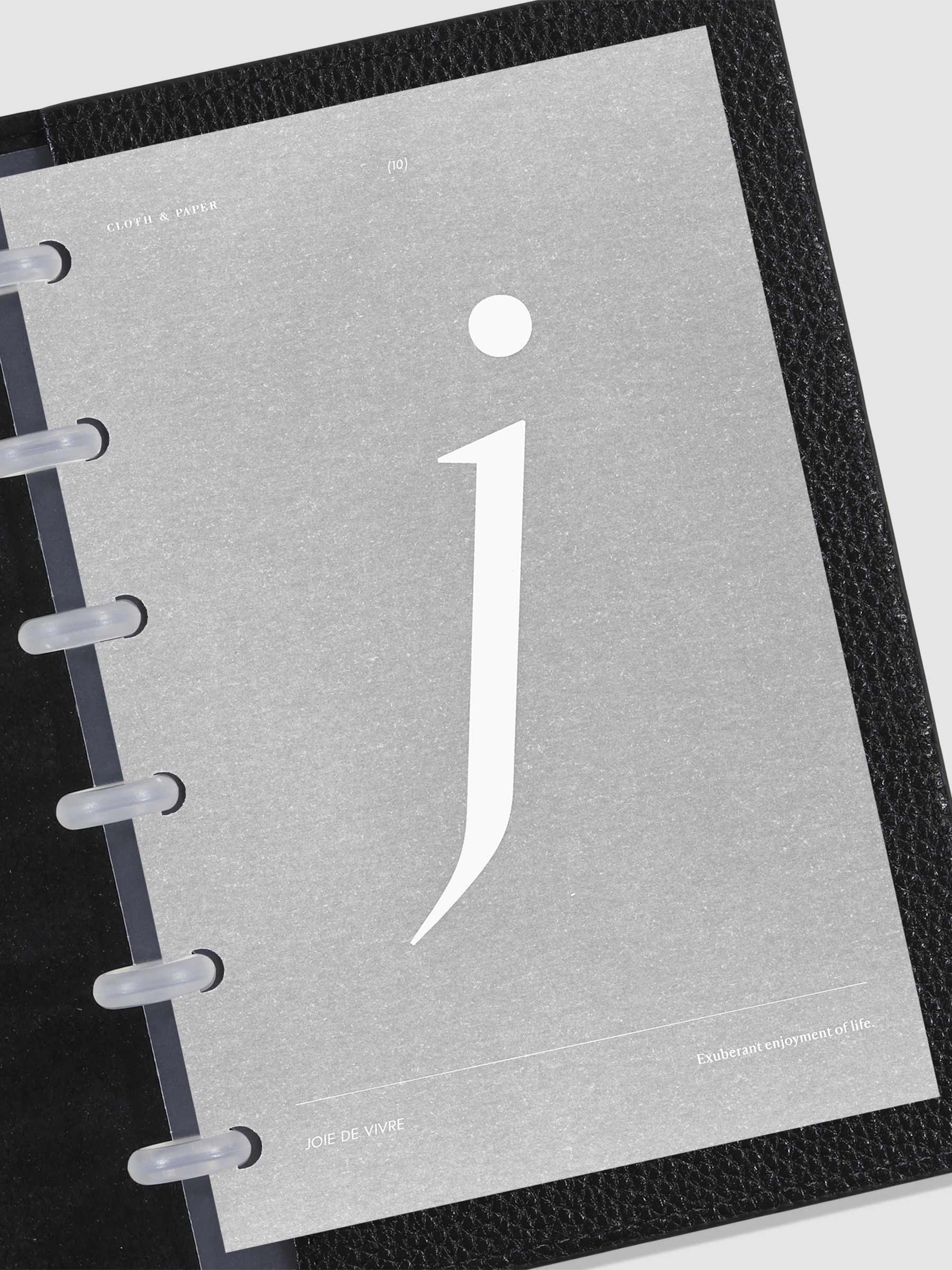 Monogram Vellum Planner Dashboard J in A5 use in a leather planner.