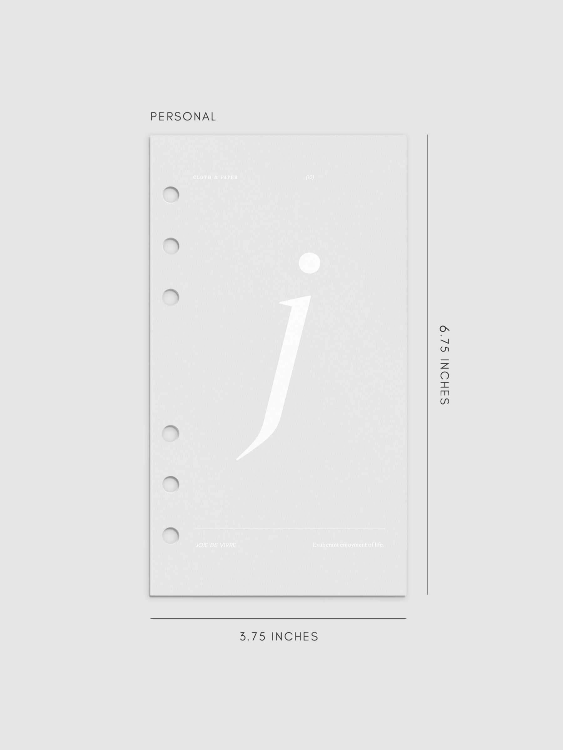 Monogram Vellum Planner Dashboard J in Personal displayed on a neutral background.