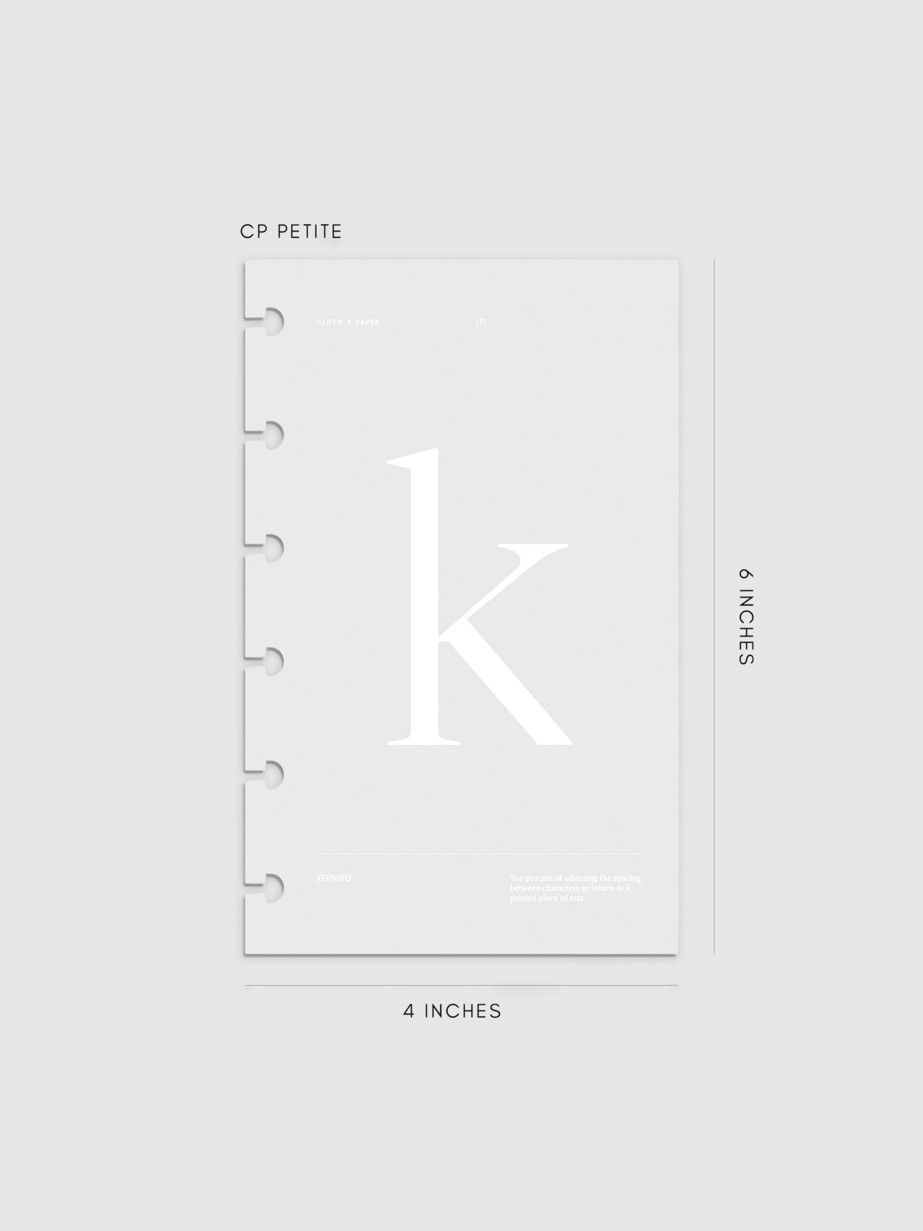 Monogram Vellum Planner Dashboard K in in CP Petite displayed on a neutral background.