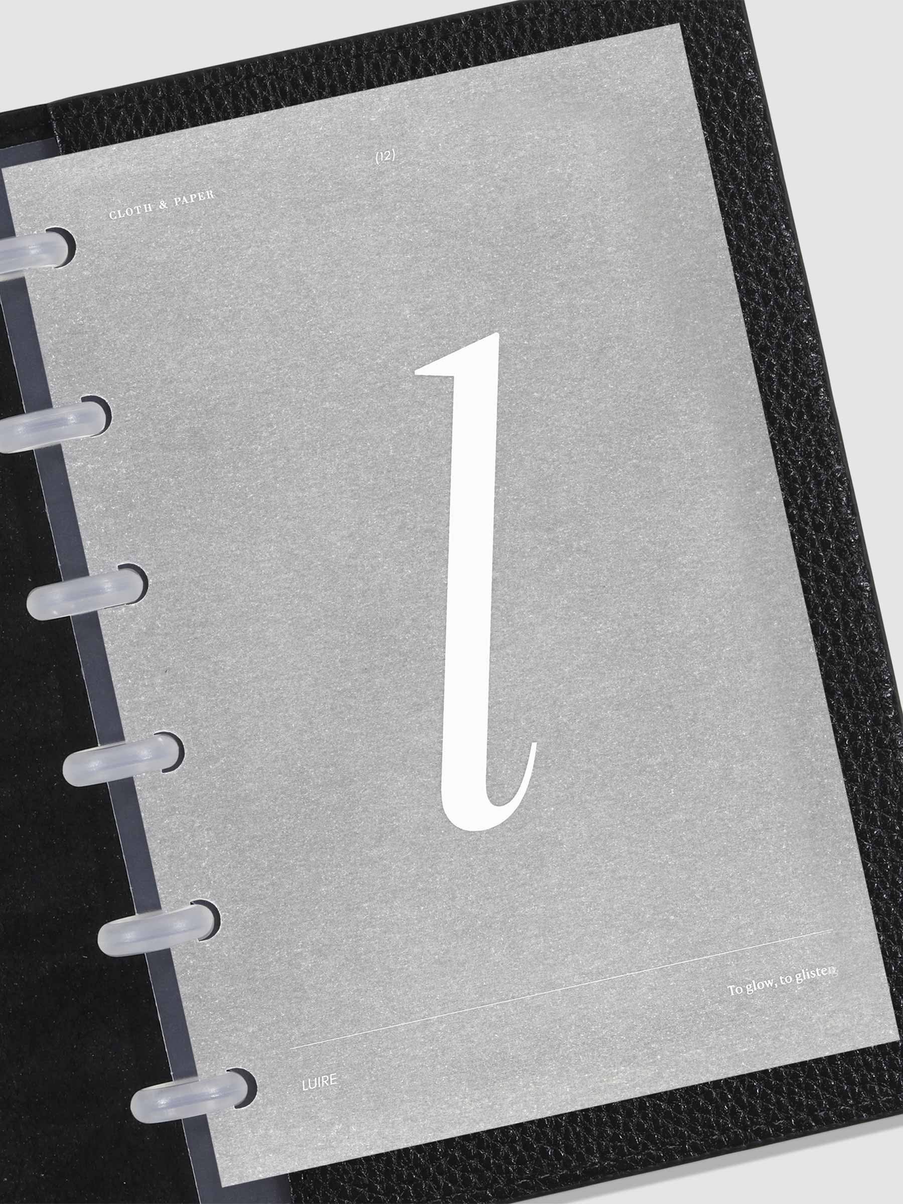 Monogram Vellum Planner Dashboard L in A5 use in a leather planner.
