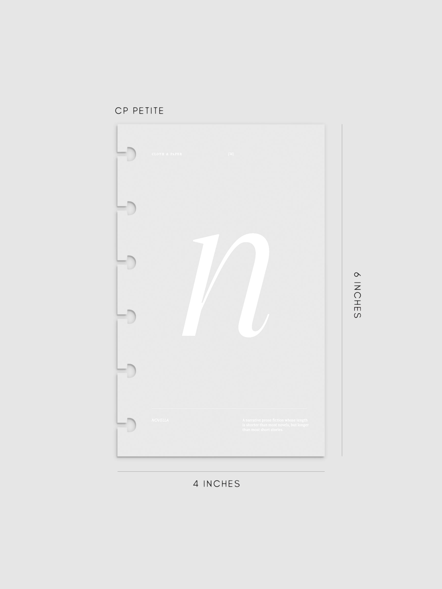 Monogram Vellum Planner Dashboard N in in CP Petite displayed on a neutral background.