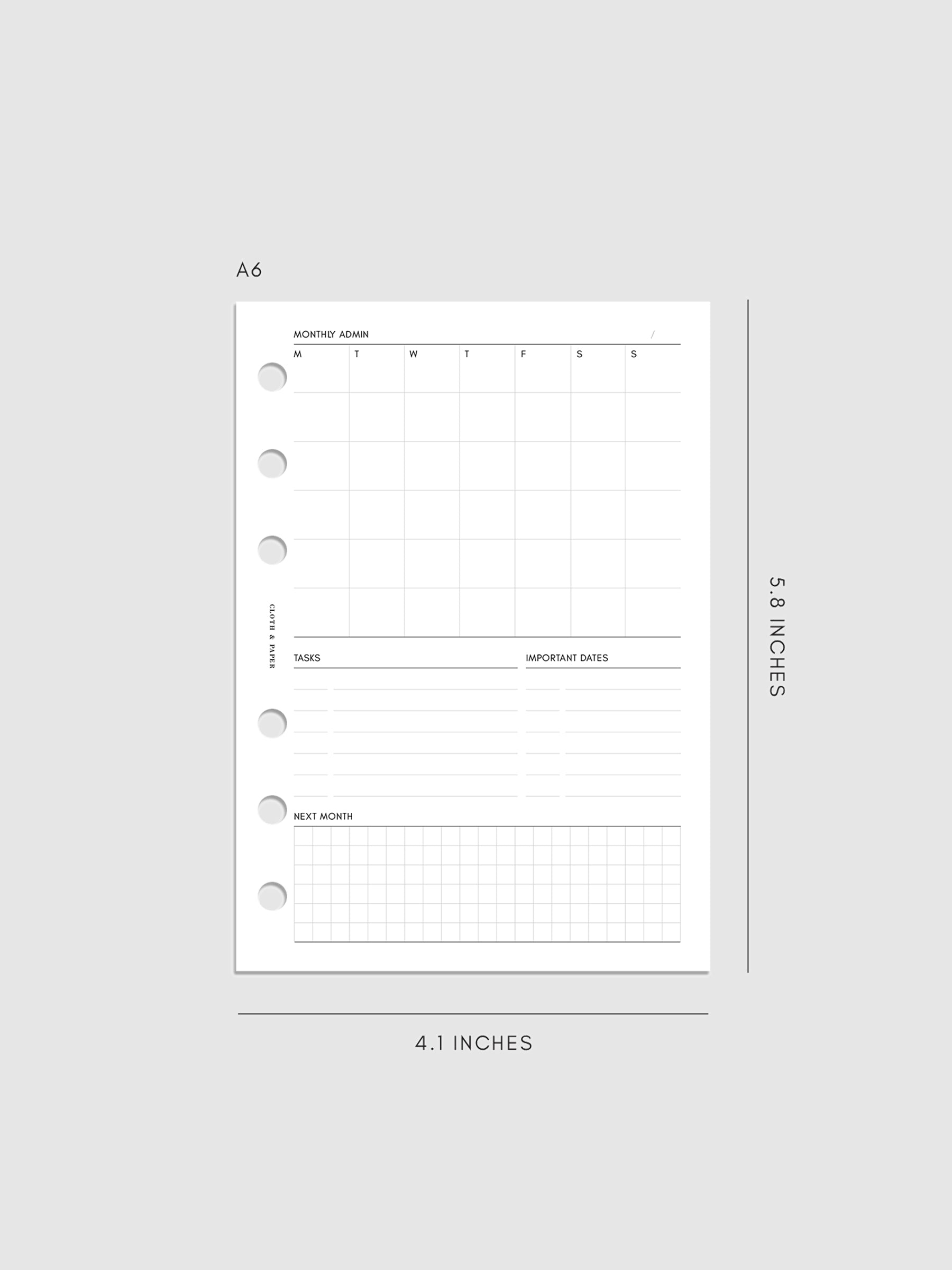 Digital mockup of inserts in A6.