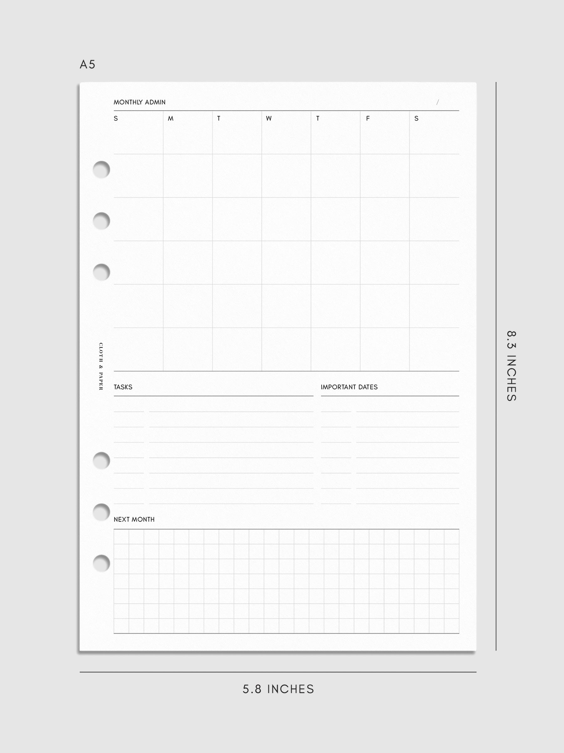 Digital mockup of inserts in A5.