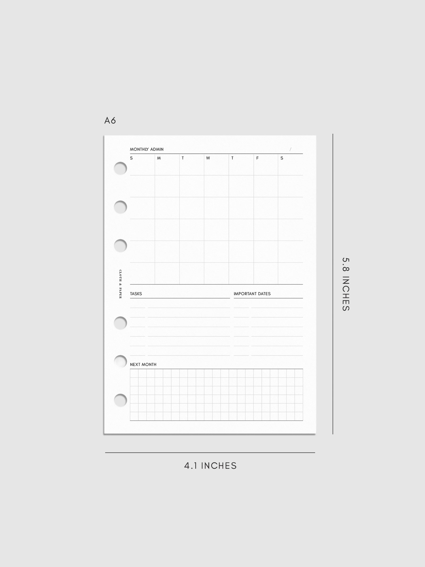 Digital mockup of inserts in A6.