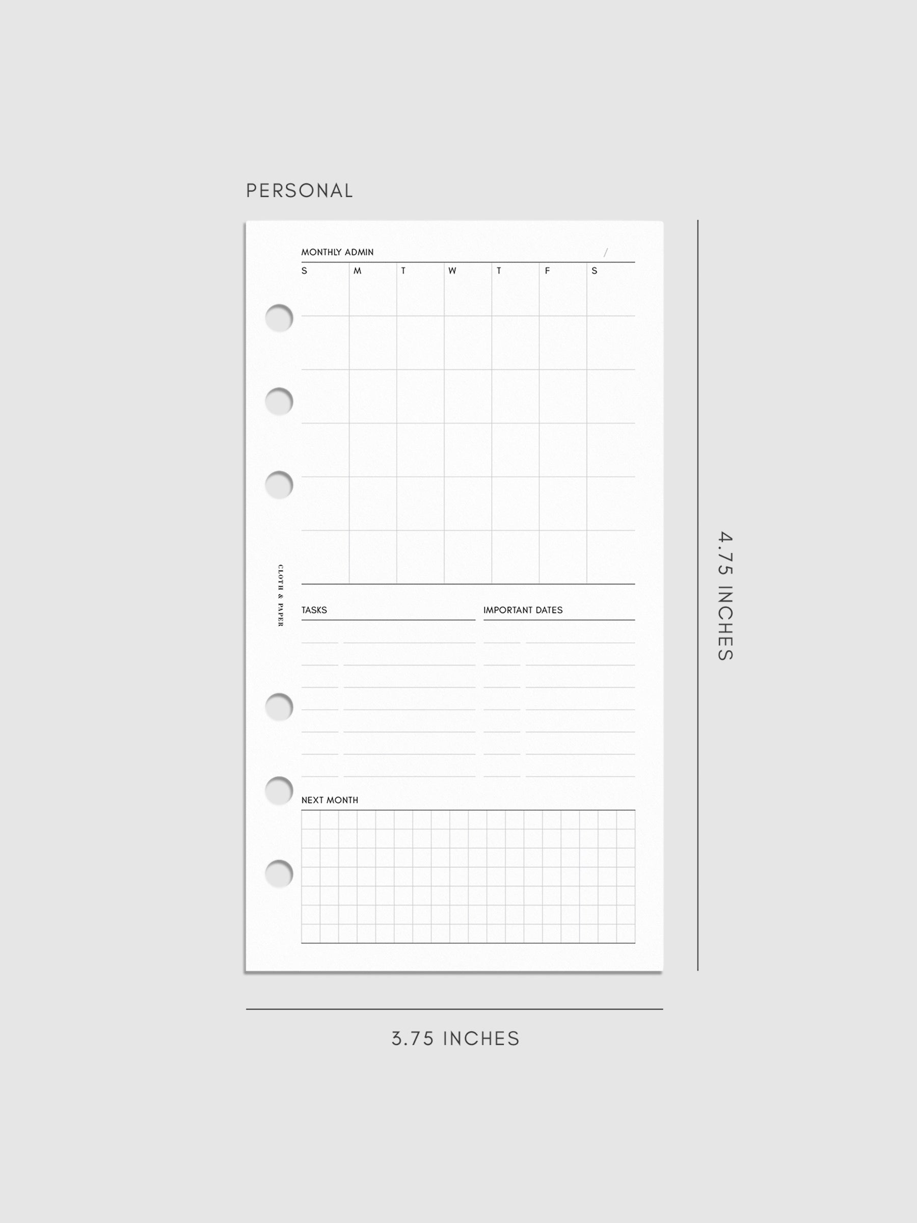 Digital mockup of inserts in Personal.