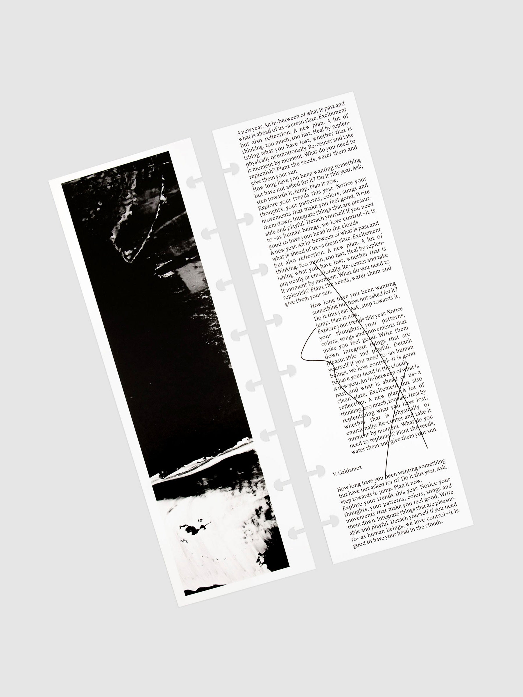 Both sides of the double-sided New Beginnings Half Planner Dashboard displayed next to each other. The dashboards are parallel to each other, both turned slightly to the left against a neutral background.
