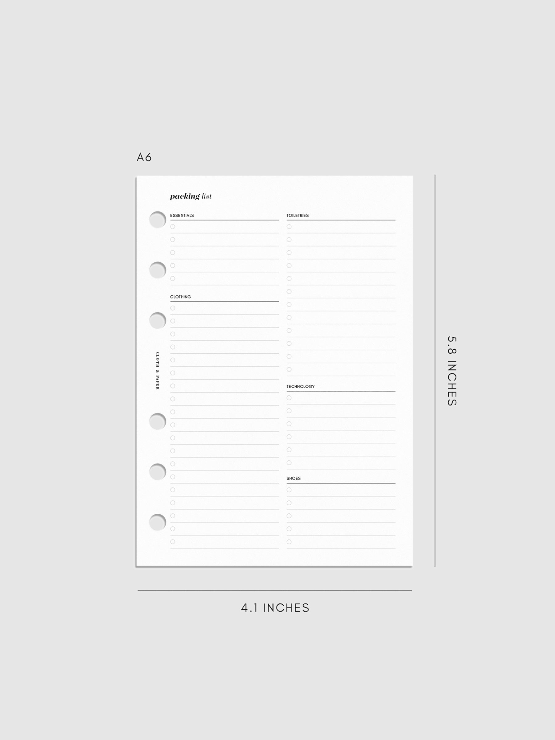 Digital mockup of inserts in A6.