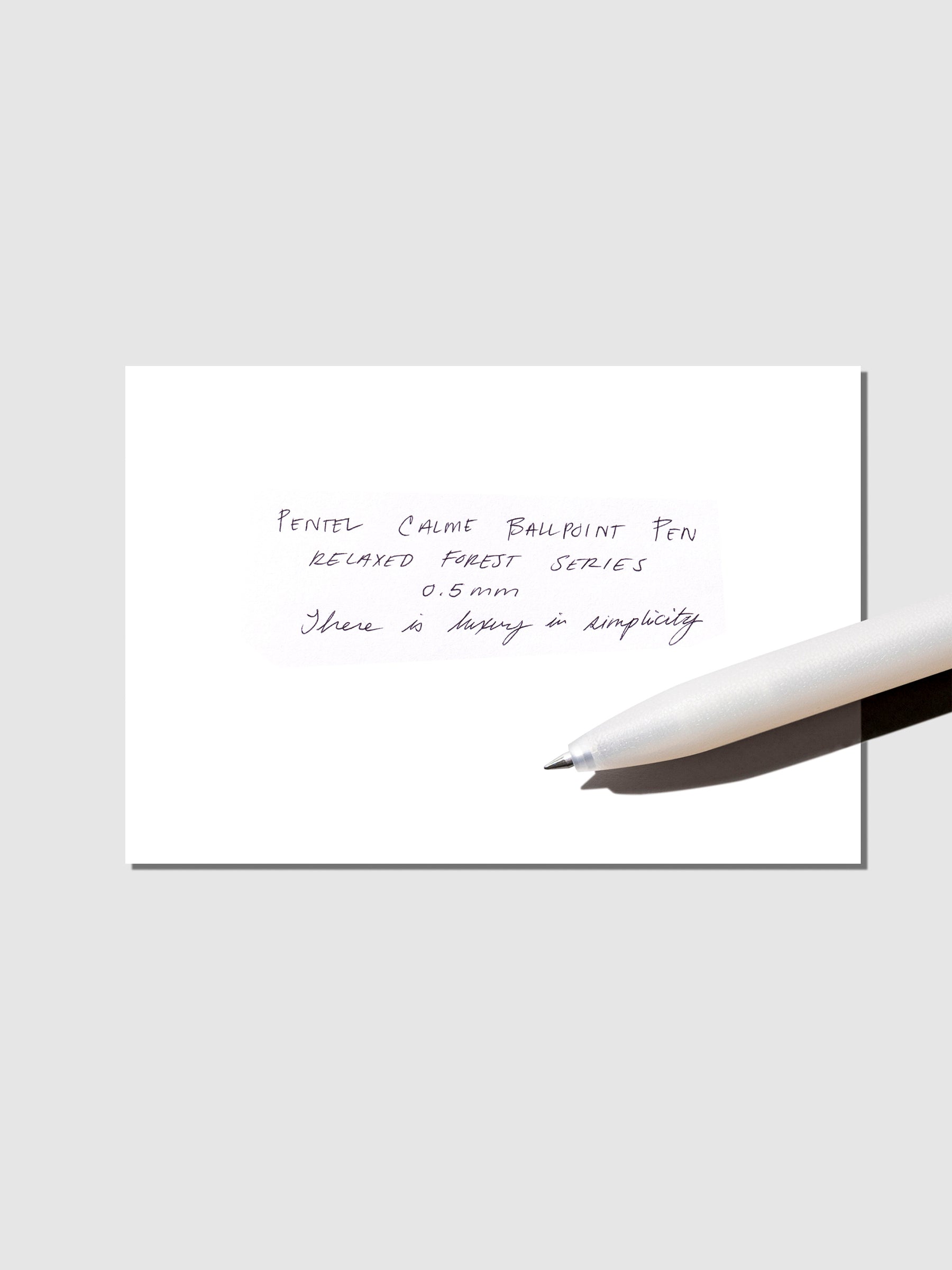 Pen test sheet shown with sheer beige pen on a neutral background.