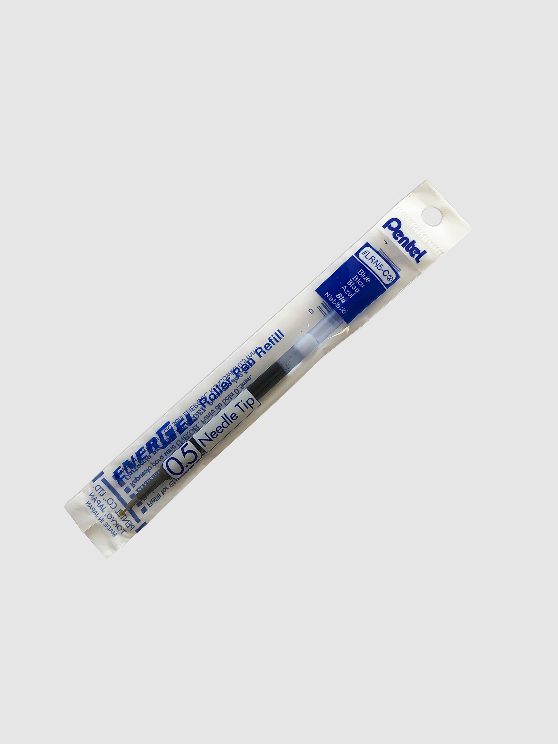 Pentel Energel Refill | Black | Cloth & Paper. Ink refill shown in its packaging tilted to the right on a neutral background.