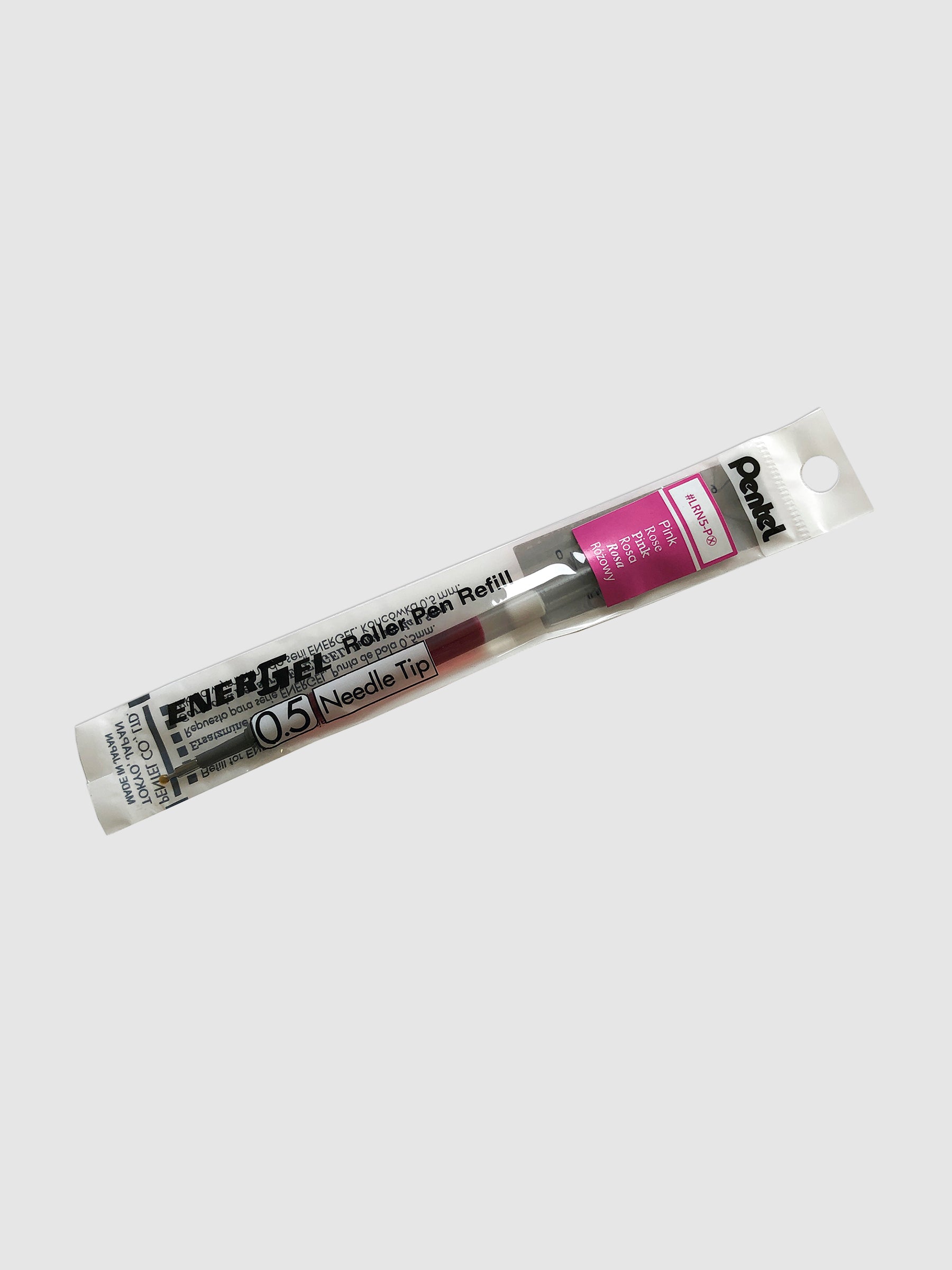 Pentel Energel Refill | Black | Cloth & Paper. Ink refill shown in its packaging tilted to the right on a neutral background.