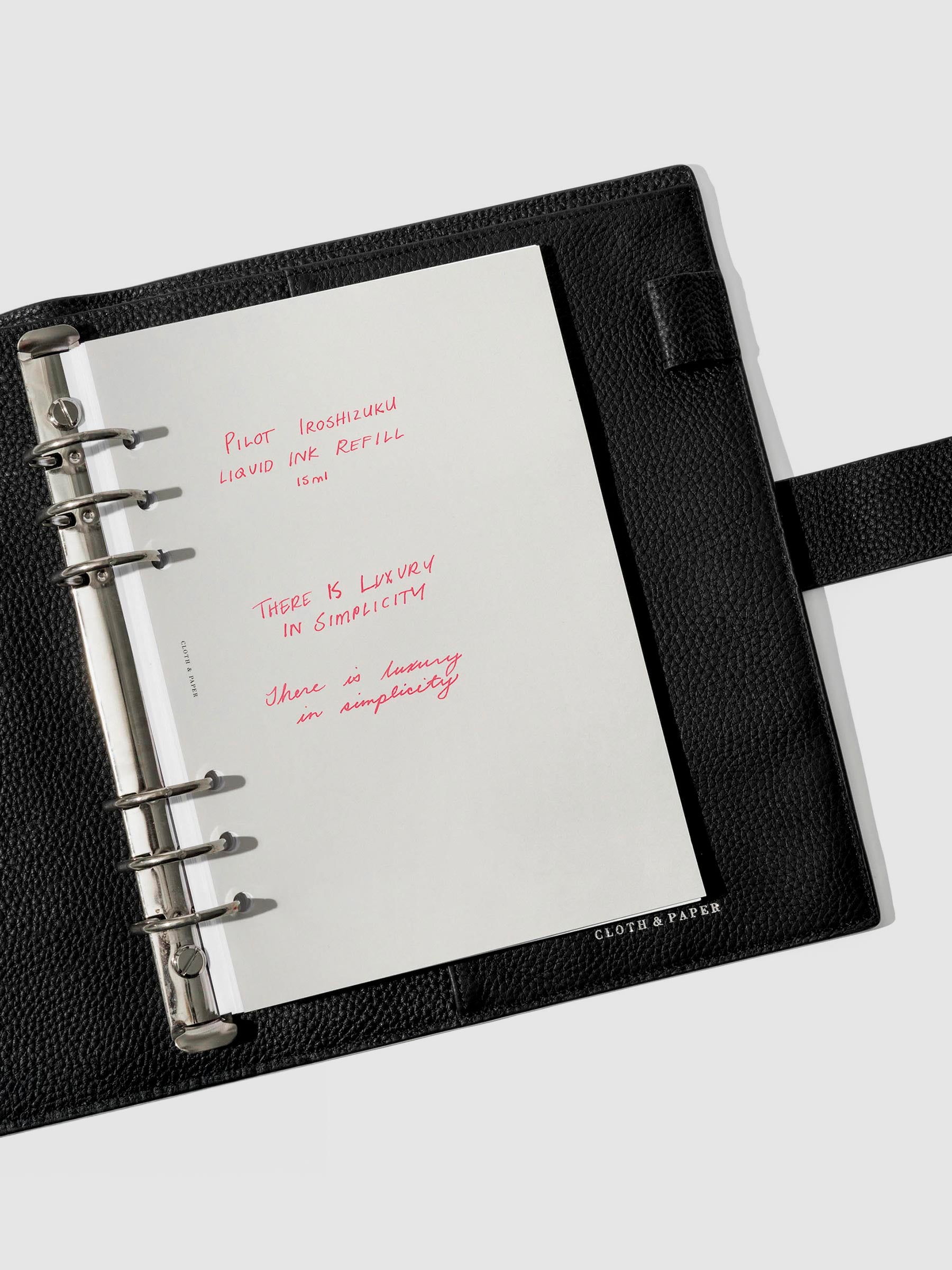 Pen test sheet showing ink in the color red.