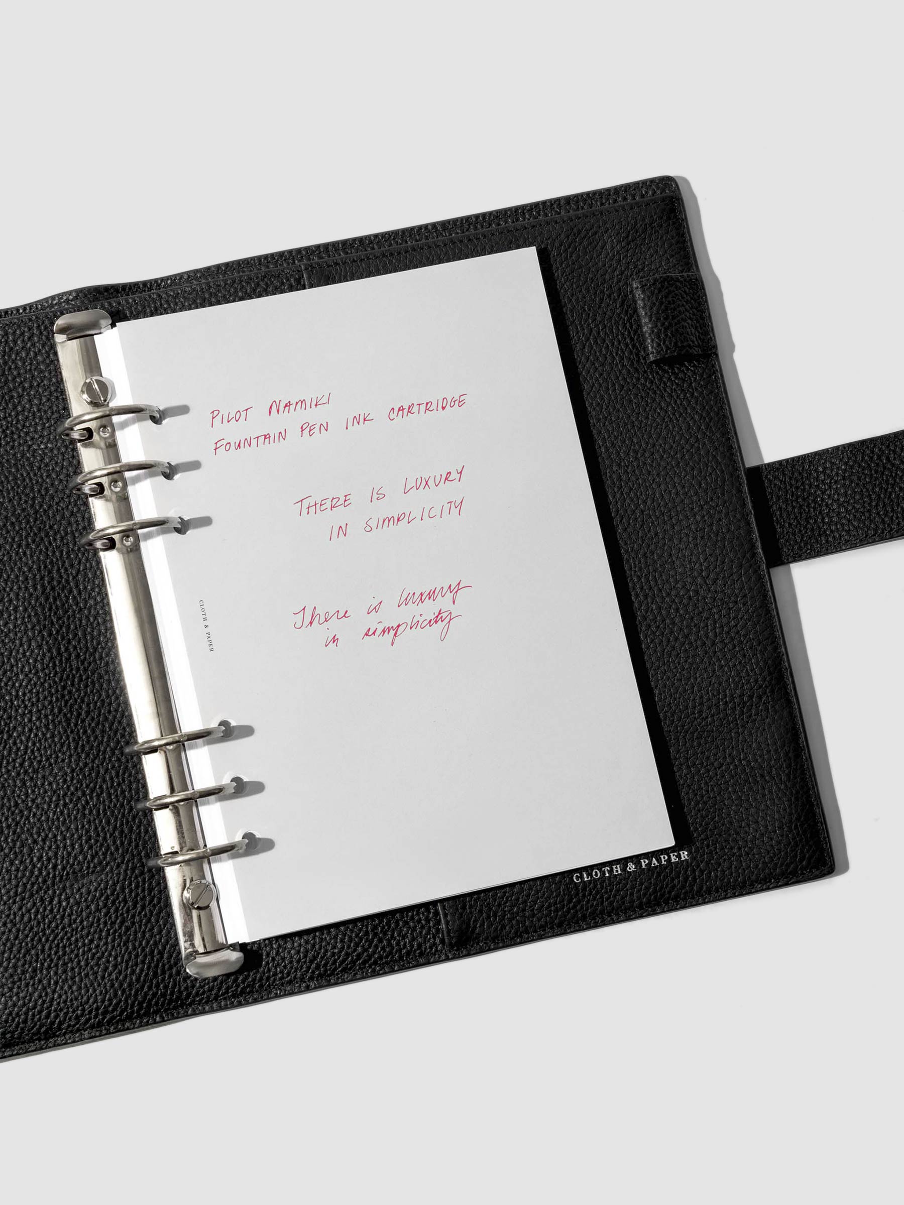 Pen testing sheet showing ink in the color red.