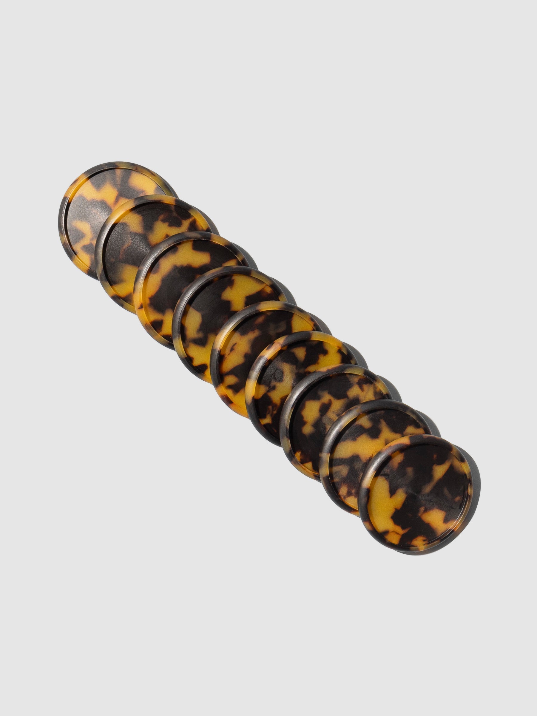 Planner Discs, Tortoiseshell, 1.25 inch, Cloth and Paper. Set of 9 discs displayed on a neutral background.