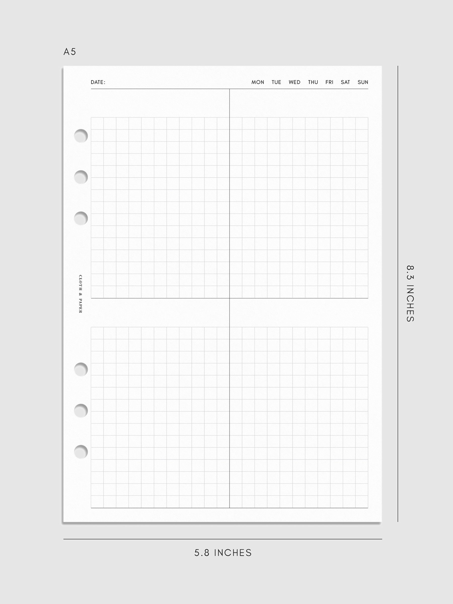 Digital mockup of inserts in A5.