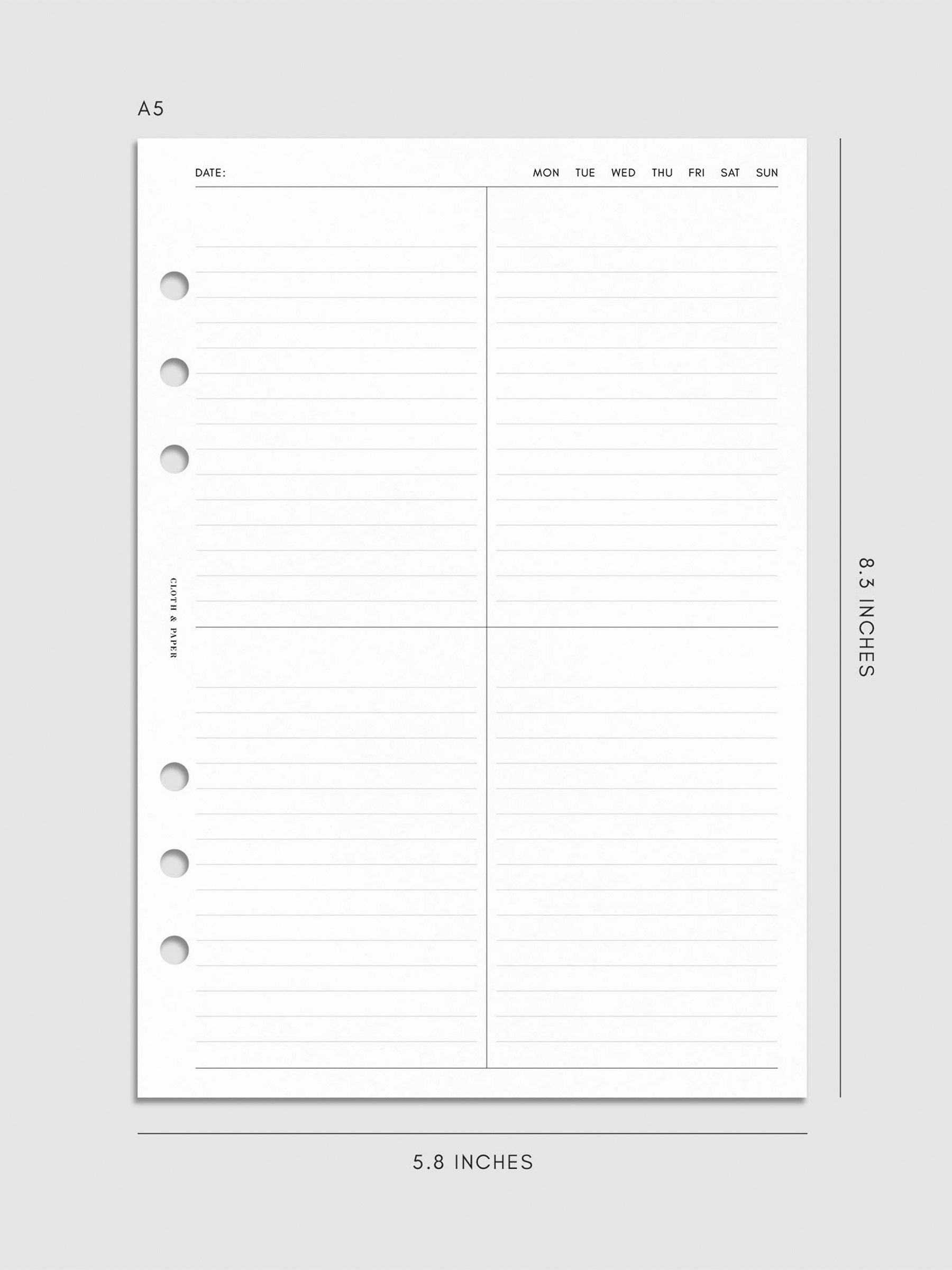 Digital mockup of inserts in A5.