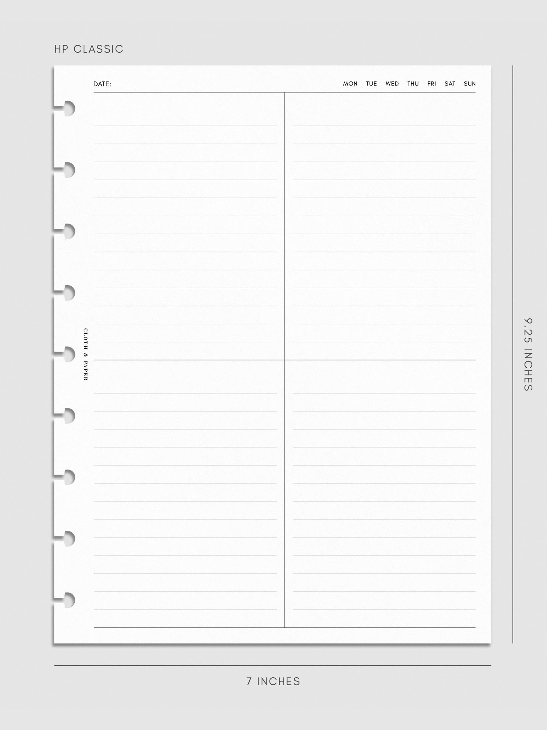 Digital mockup of inserts in HP Classic.