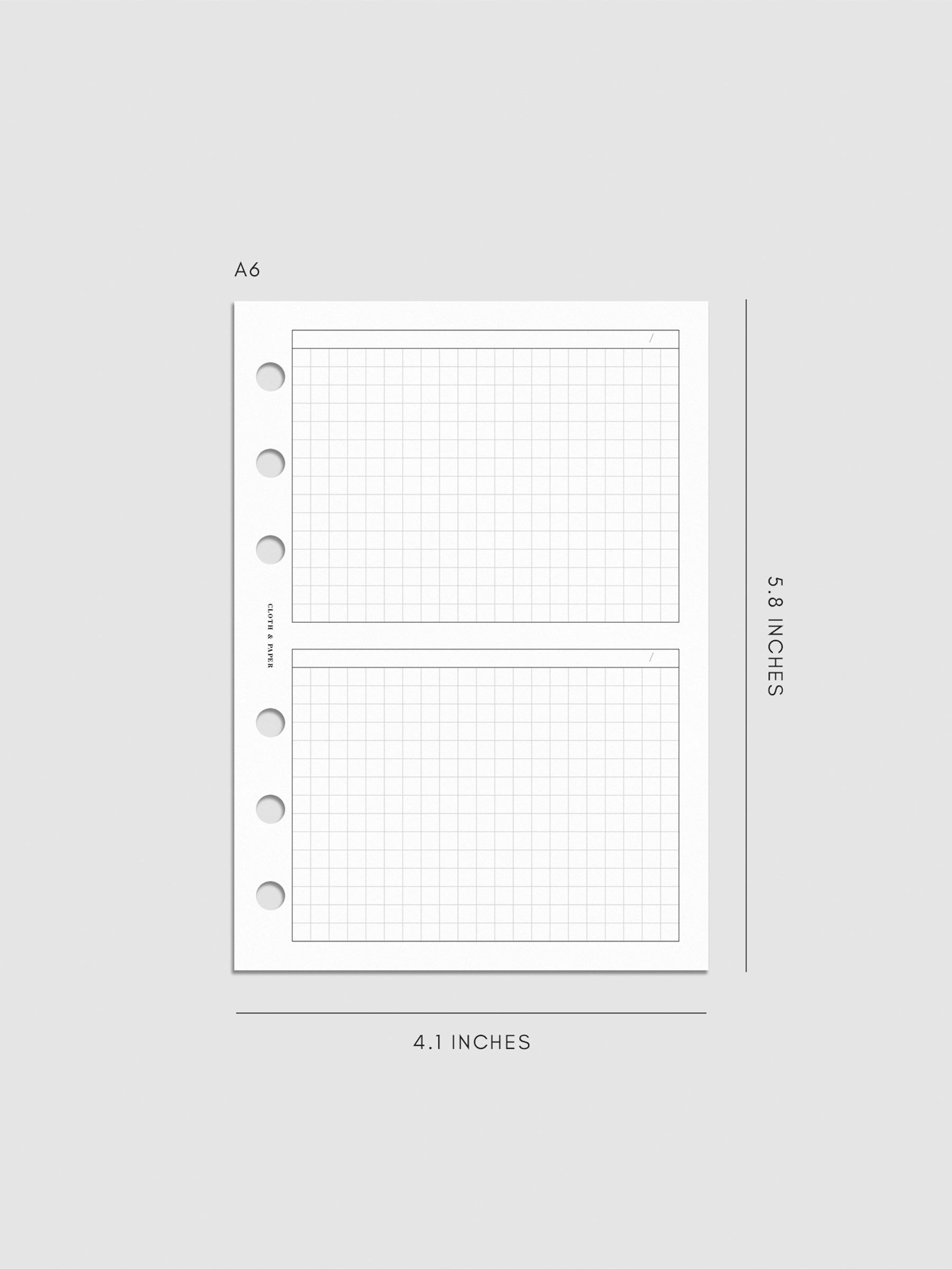 Digital mockup of inserts in A6.