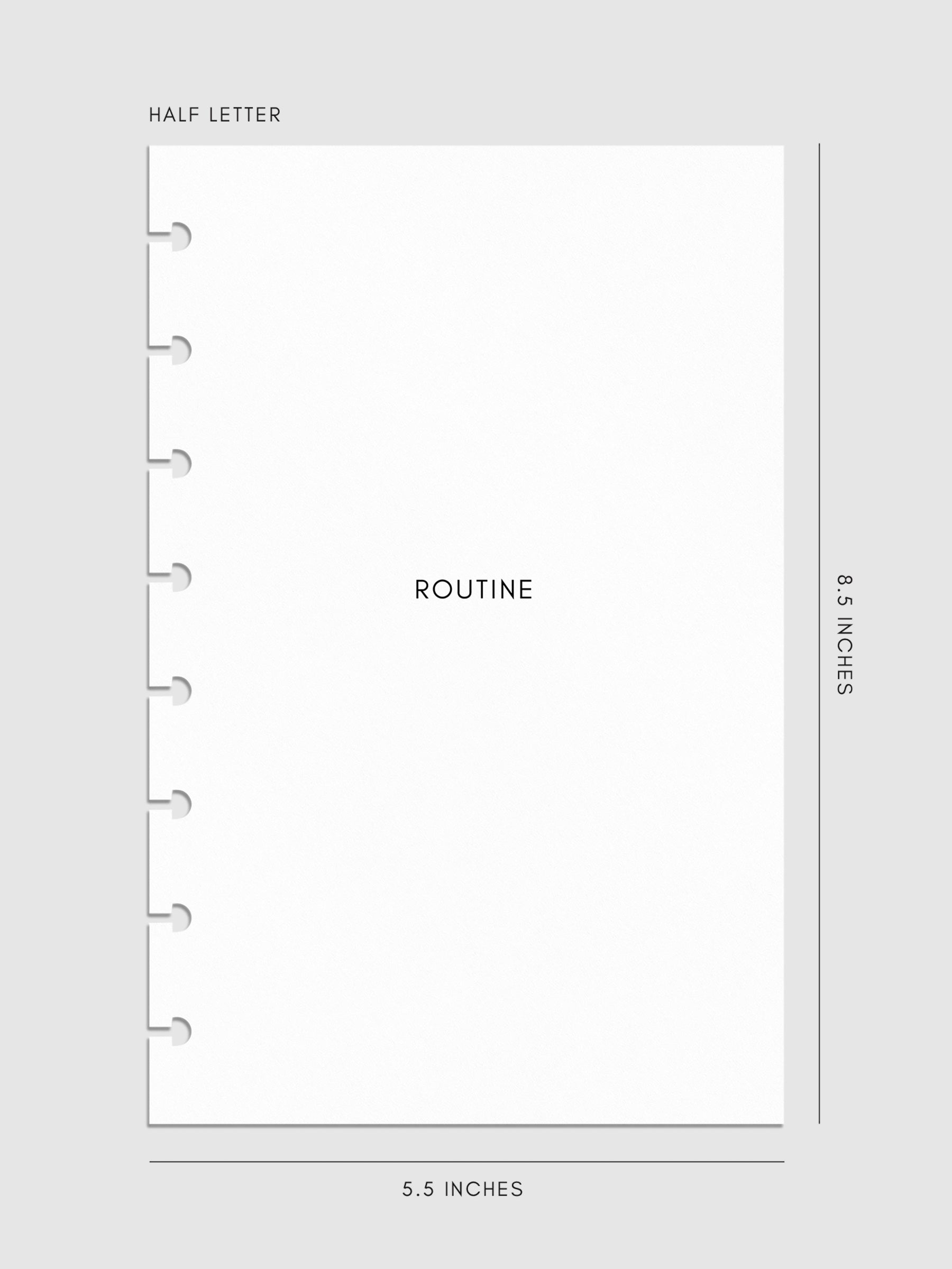 Digital mockup of insert in Half Letter sizing.