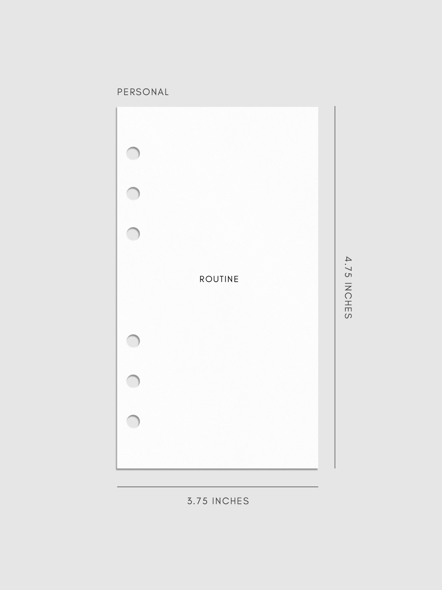 Digital mockup of insert in Personal sizing.