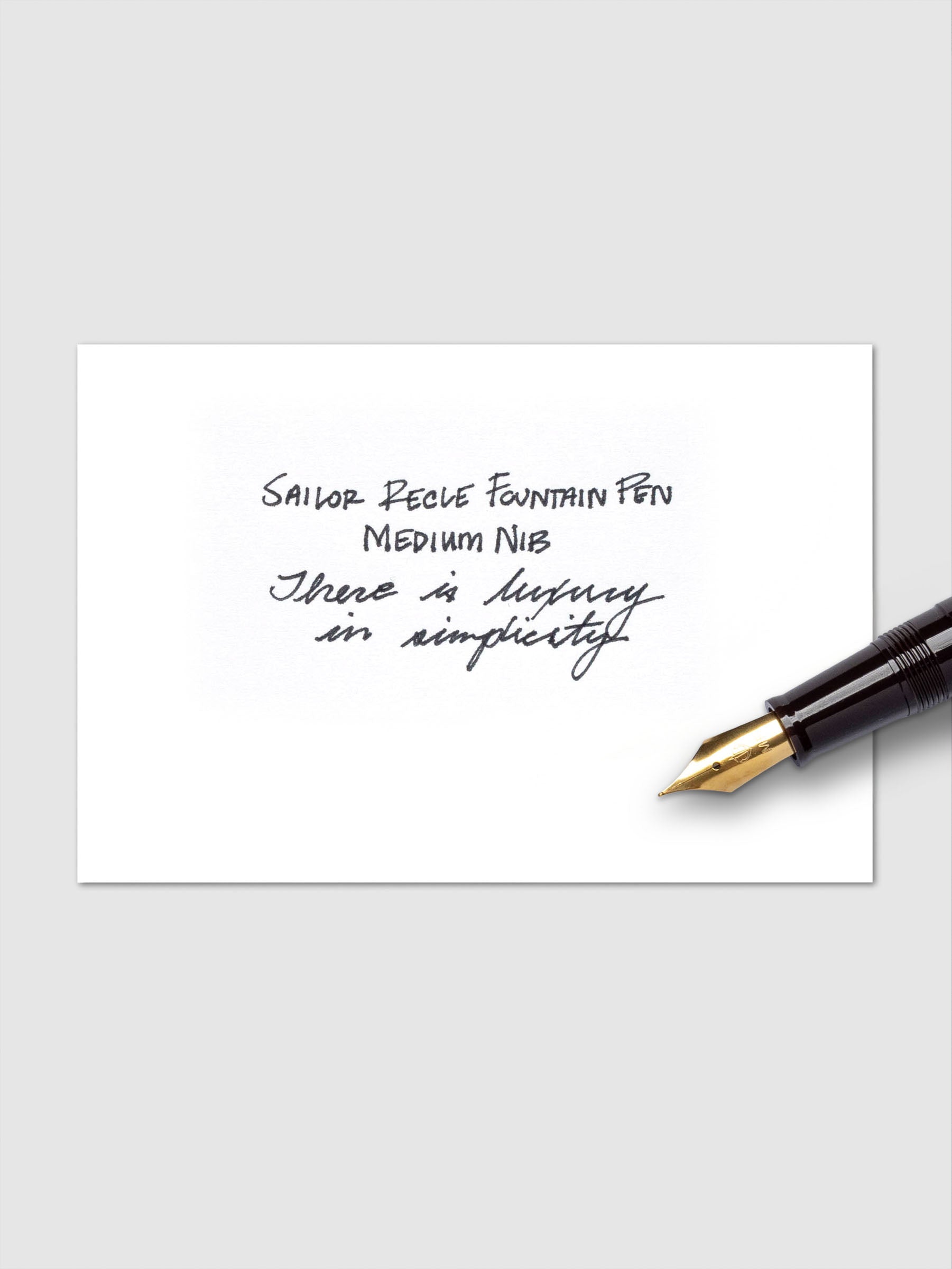 Sailor Recle Fountain Pen Medium in Pale Brown uncapped, angled to show details.