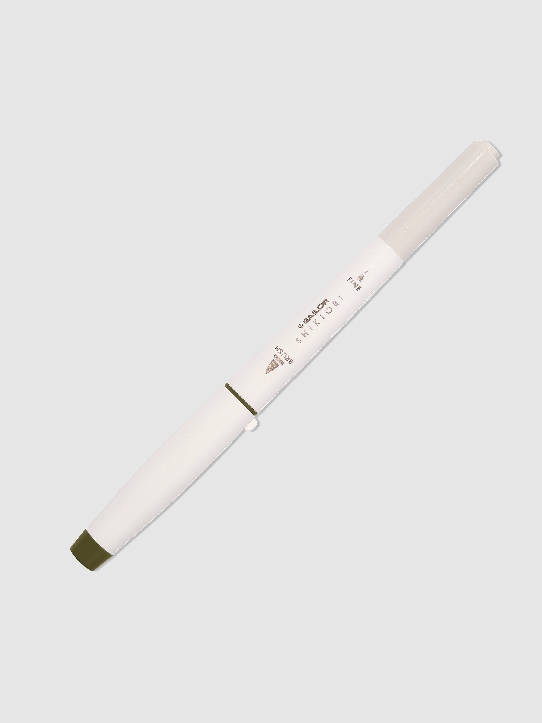 Brush pen displayed on a neutral background. Color pictured is Rikyucha.