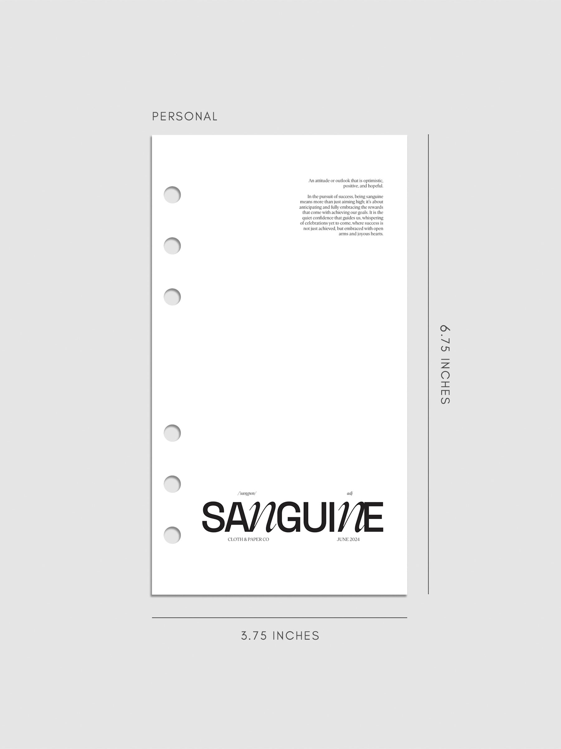 Digital mockup of the Sanguine Dashboard in Personal