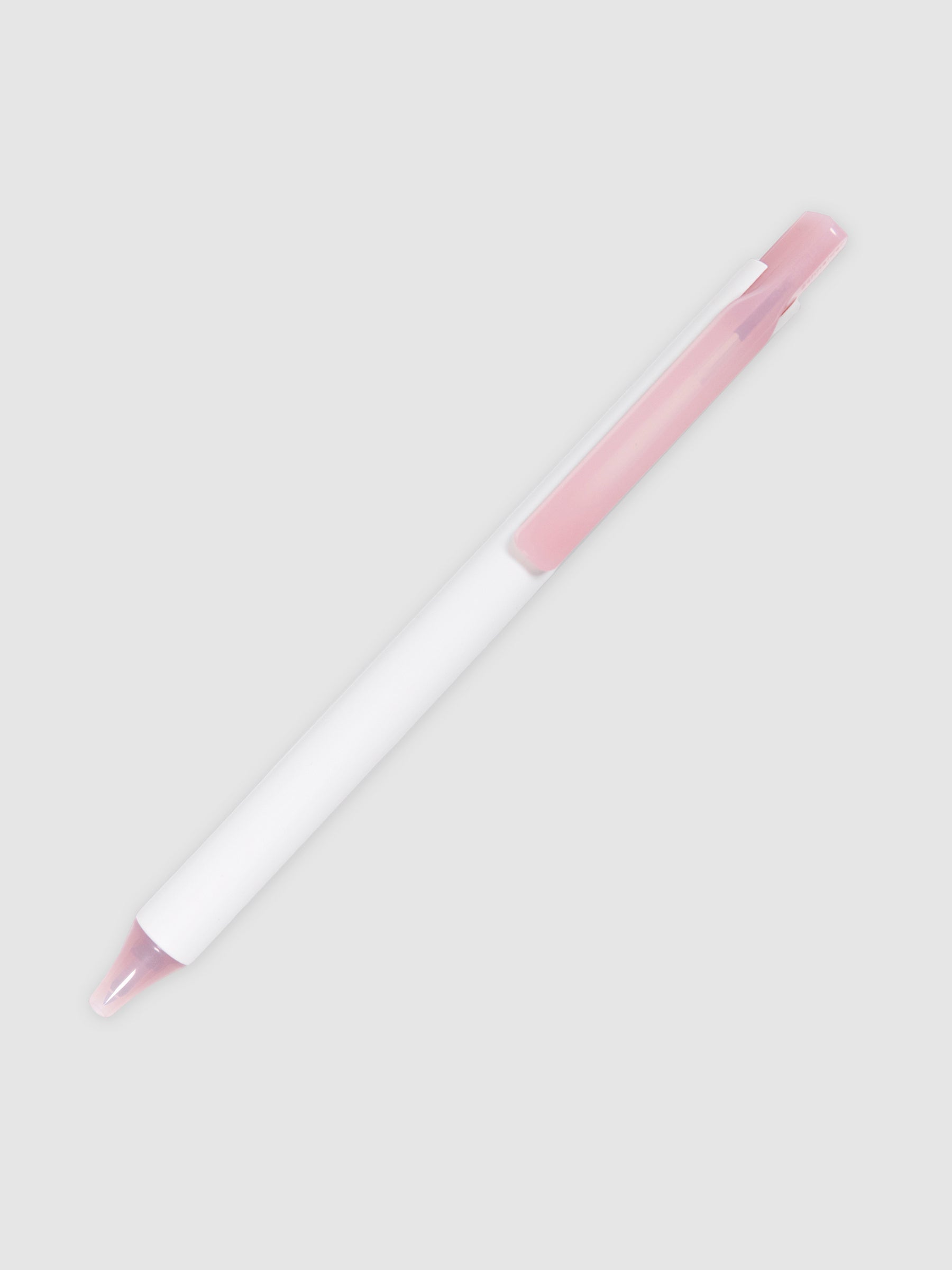 Always a Fave Pen, Pink, Cloth and Paper. Pen turned to the right against a nuetral background.