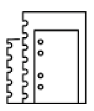 Planner inserts in disc punch and hold punch icon.
