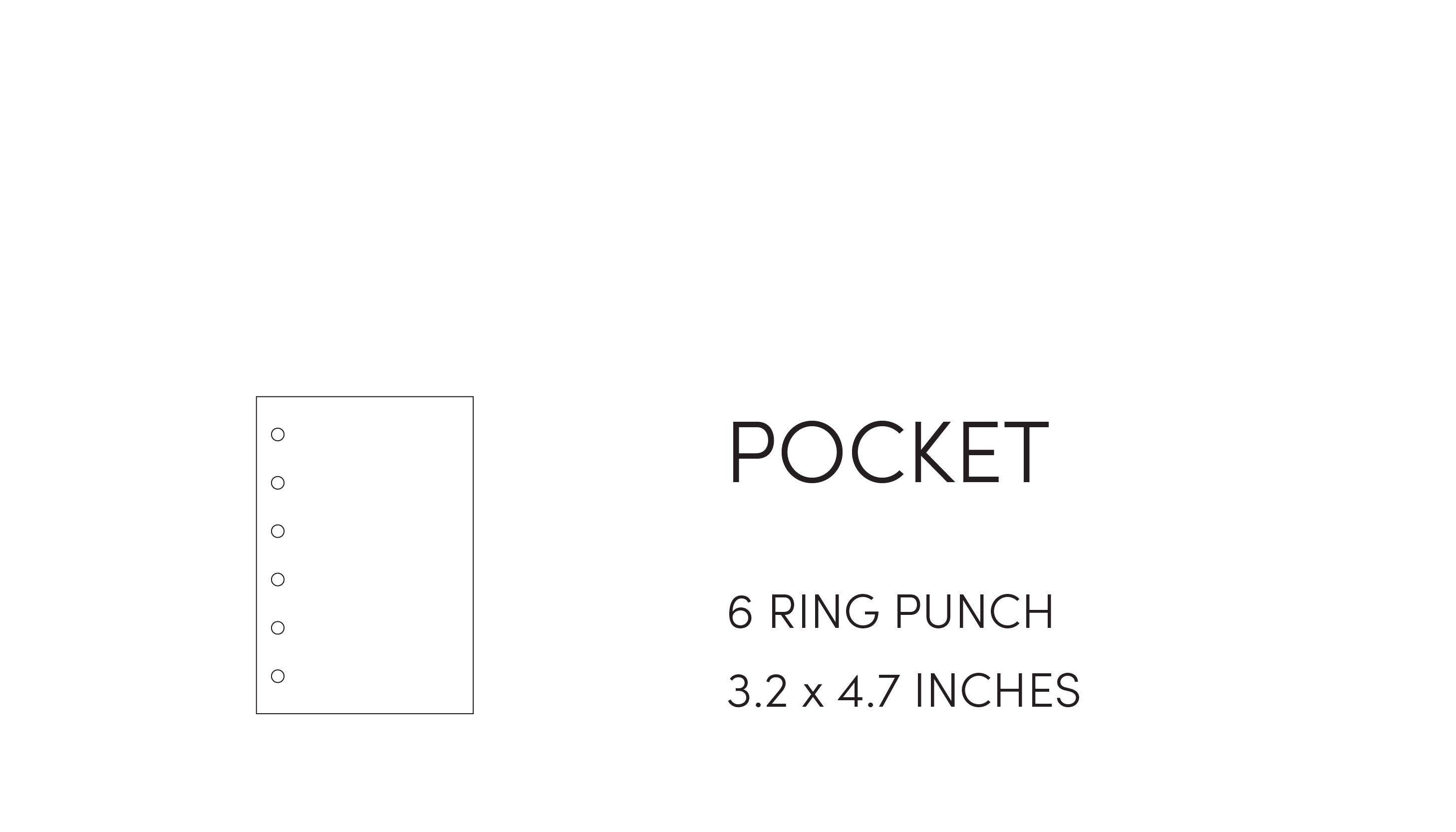 Cloth and Paper size guide - Pocket - 3.2 x 4.7 inches