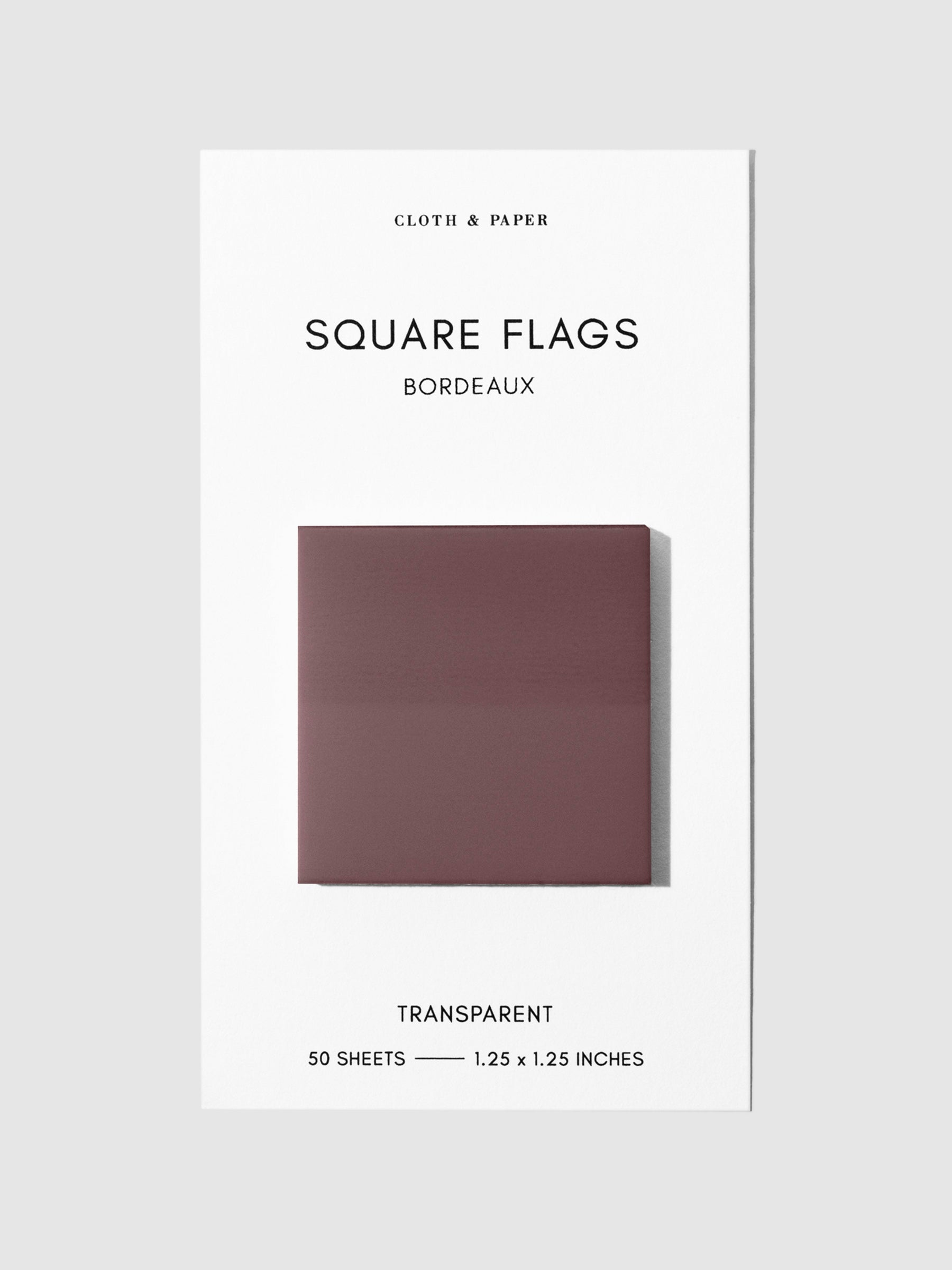 Square Page flag displayed on a neutral background. Color pictured is Bordeaux.