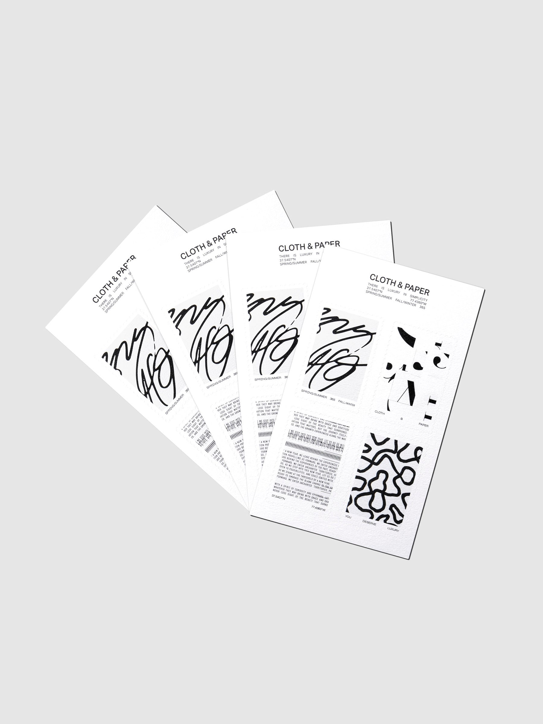 Set of four sticker sheets displayed on a neutral background.