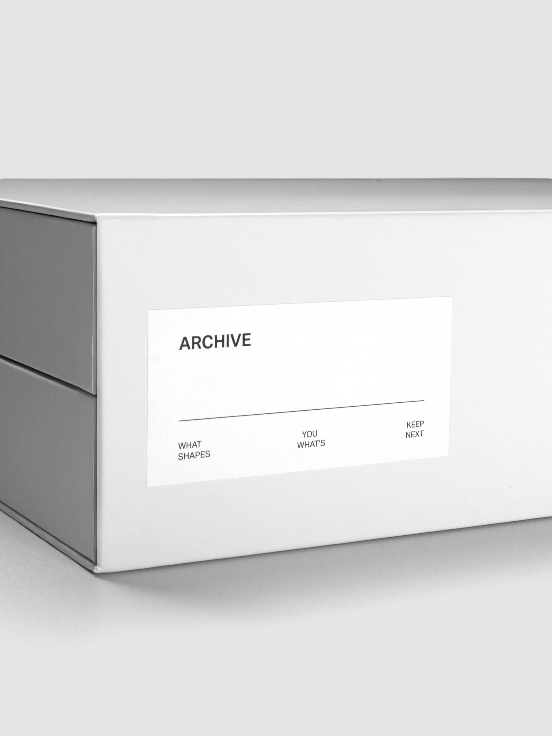 Close up view of the spine showing the Archive label sticker applied to the exterior of the Storage Book 4.0.