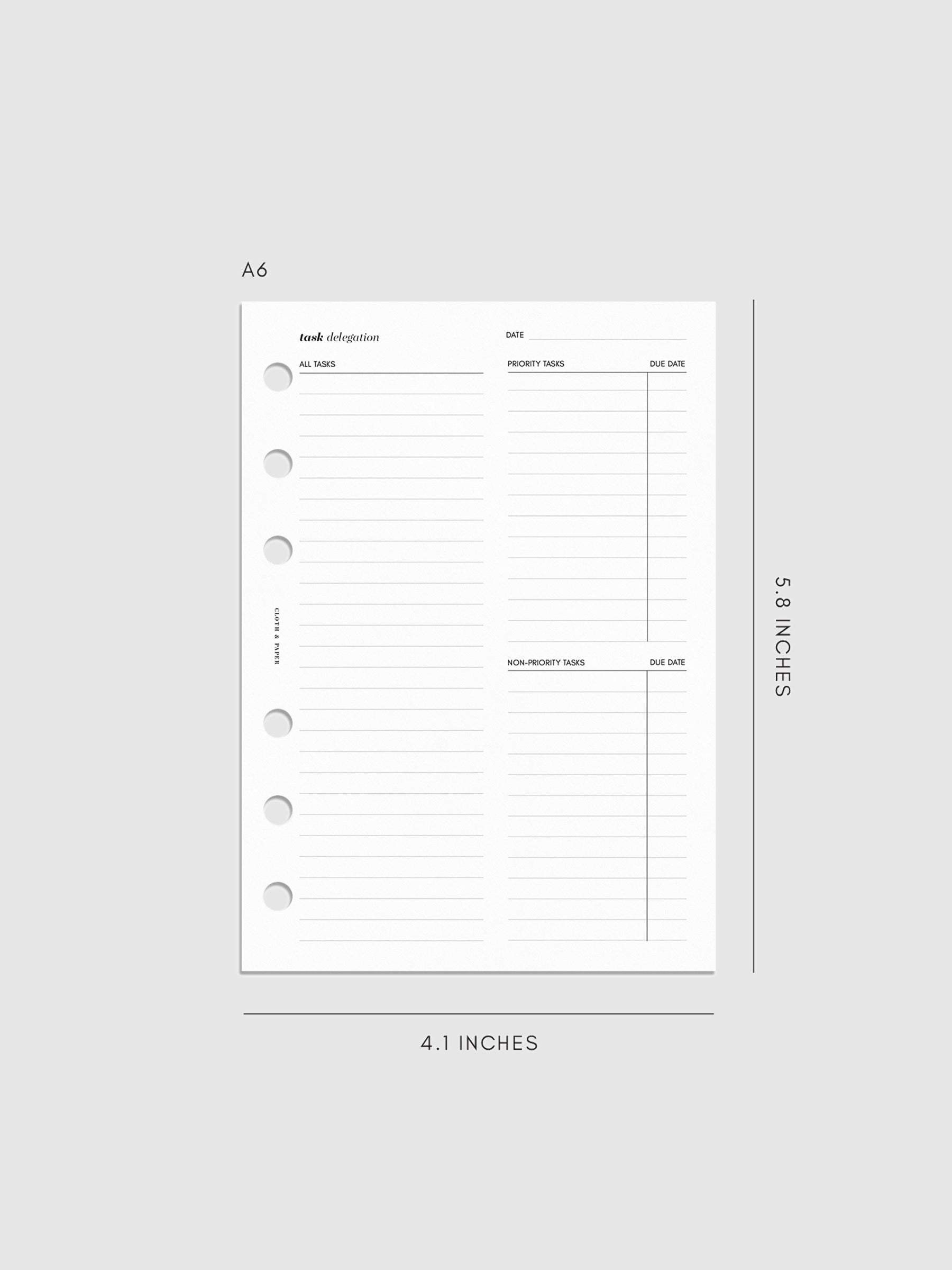 Digital mockup of insert in A6 sizing.