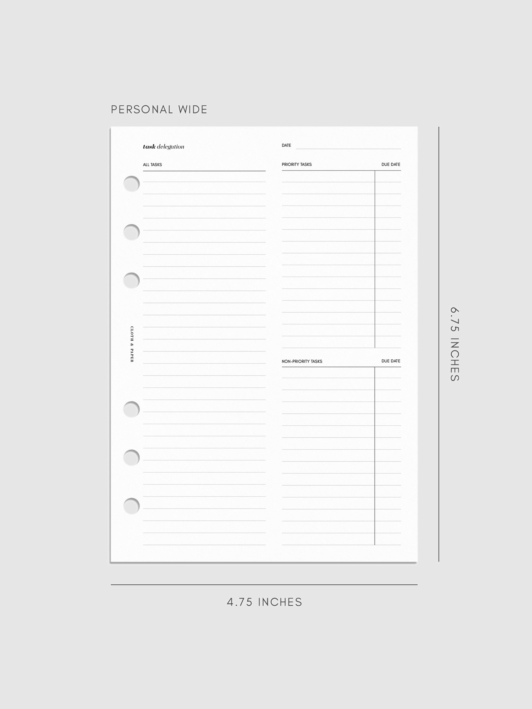 Digital mockup of insert in Personal Wide sizing.