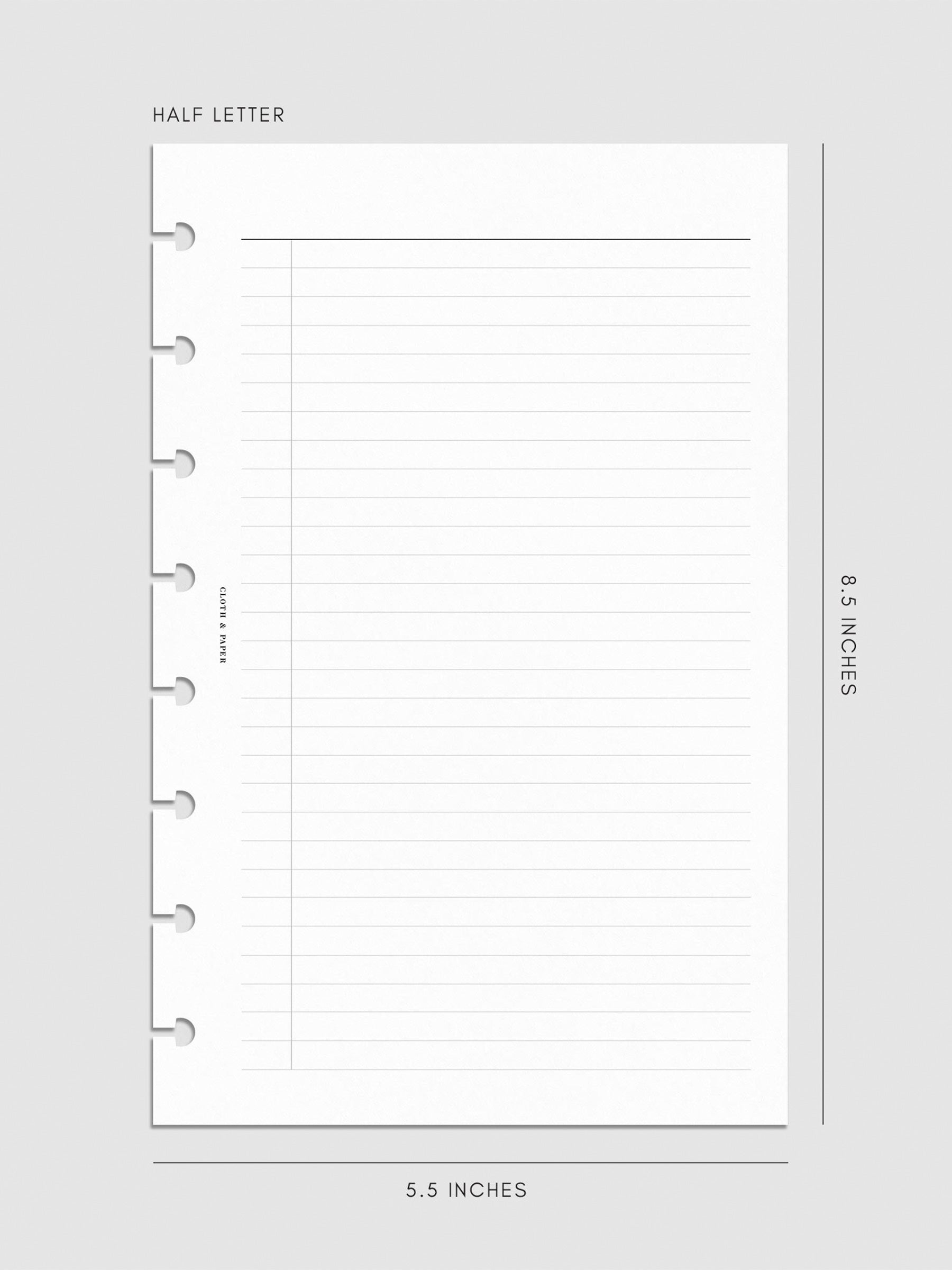 Digital mockup of insert in Half Letter.