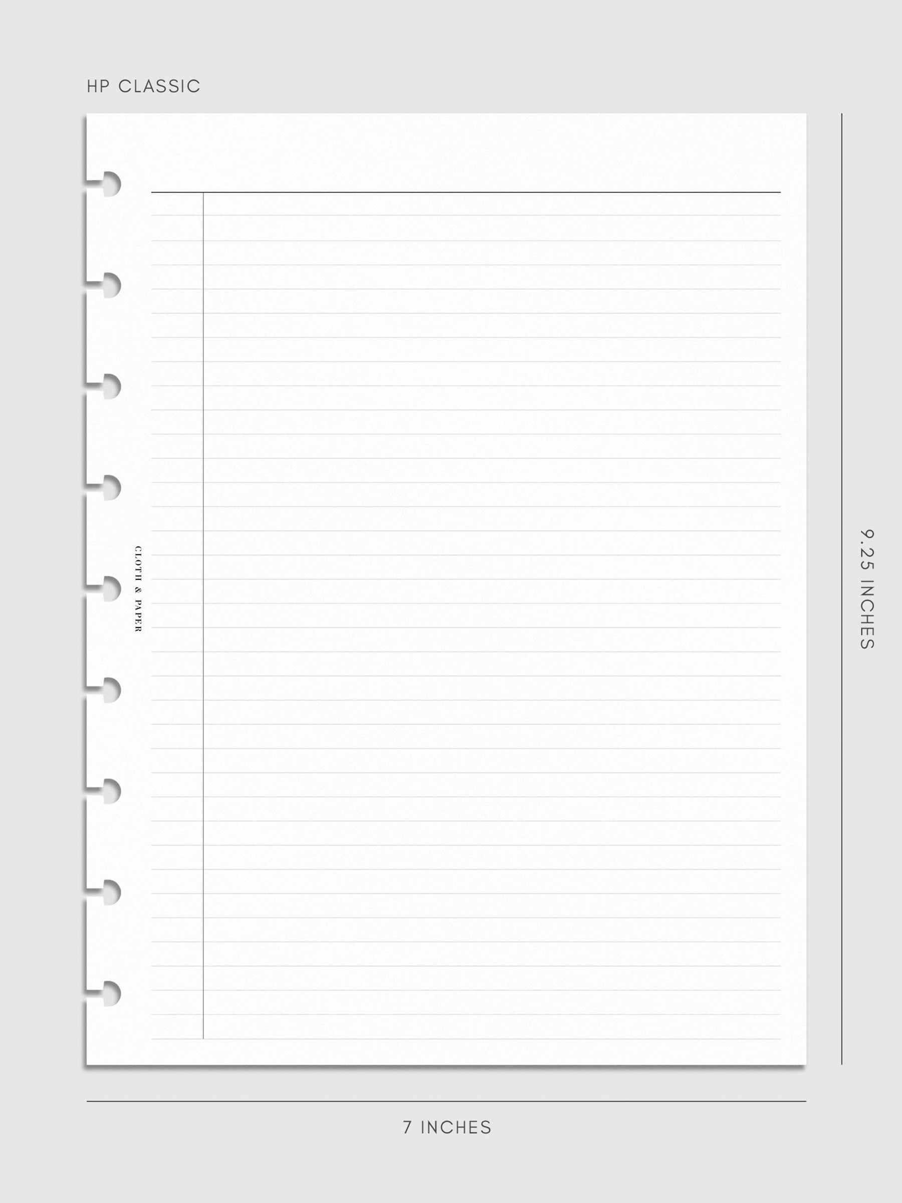 Digital mockup of insert in HP Classic.