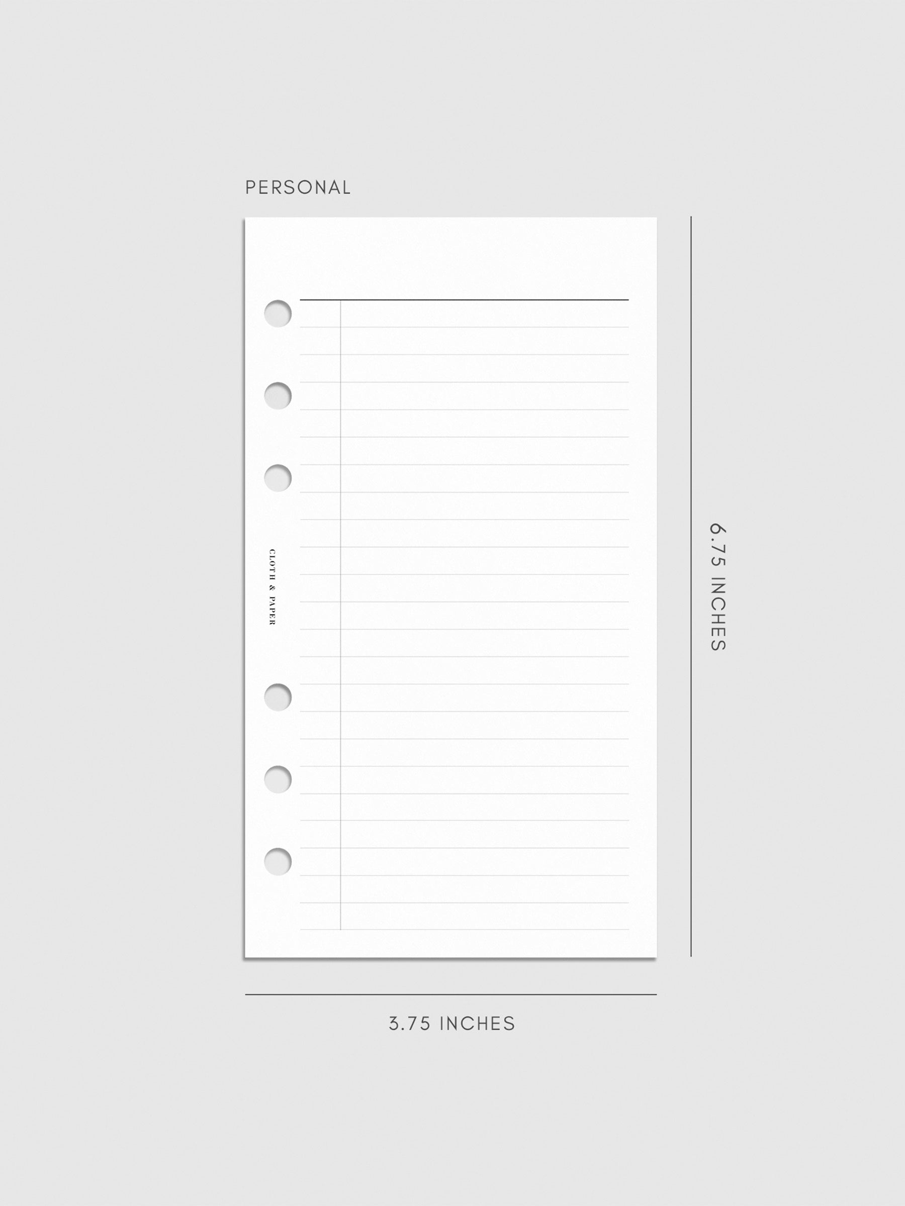 Digital mockup of insert in Personal.